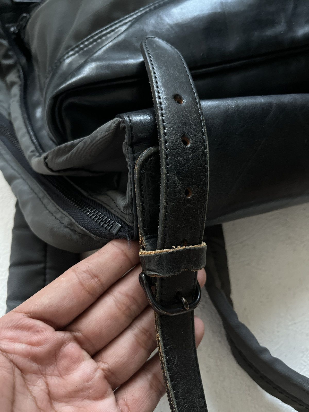 Yohji Yamamoto Yohji Yamoto Y’Saccs Nylon Leather Backpack Size ONE SIZE - 14 Thumbnail