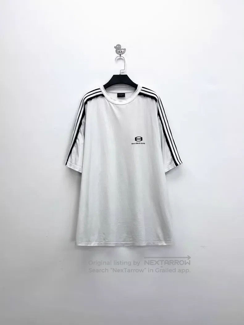 Balenciaga Balenciaga Double Ring Letter Logo Striped Slightly Distre Size US XL / EU 56 / 4 - 1 Thumbnail