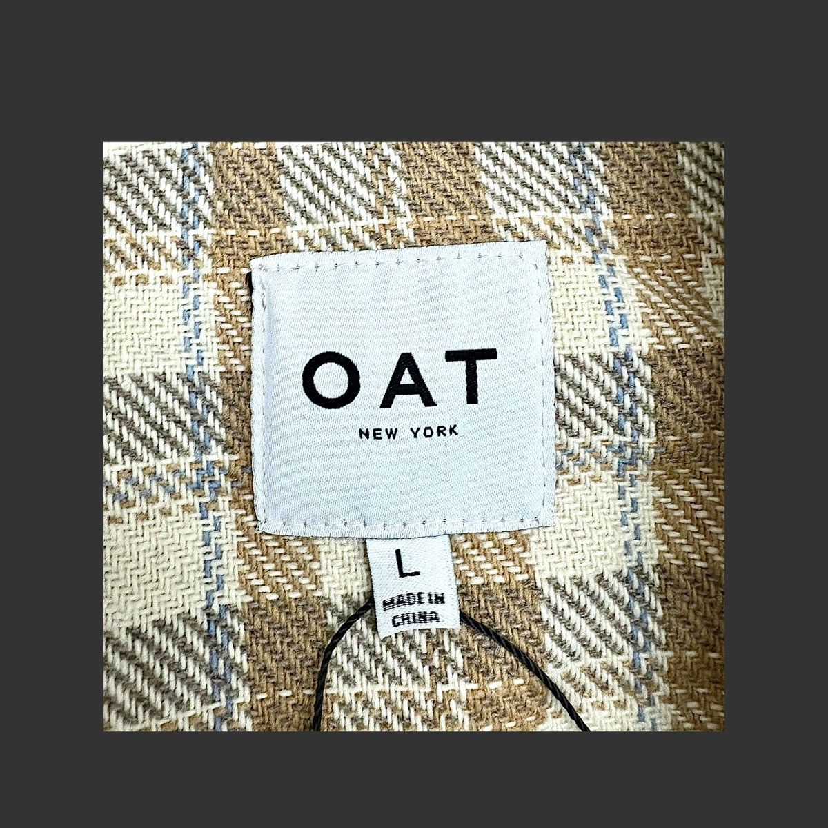 Other Oat NY Women’s Warm Plaid Pattern Tan White Shaket Sz L Size L / US 10 / IT 46 - 10 Thumbnail