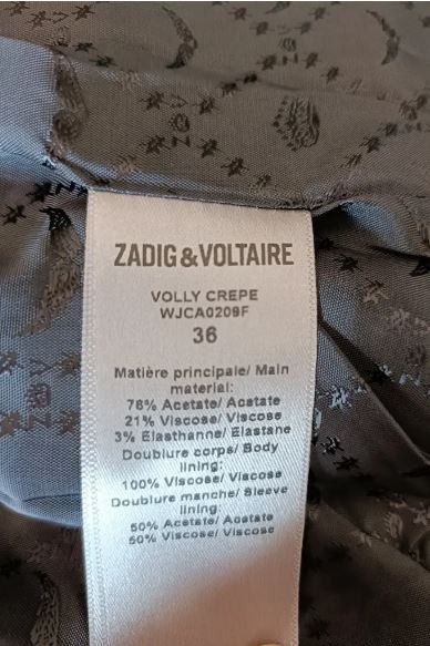 Zadig & Voltaire VOLLY CRÊPE Blazer (WJCA0209F) - Blue - US 8, UK 10 Size S / US 4 / IT 40 - 7 Thumbnail