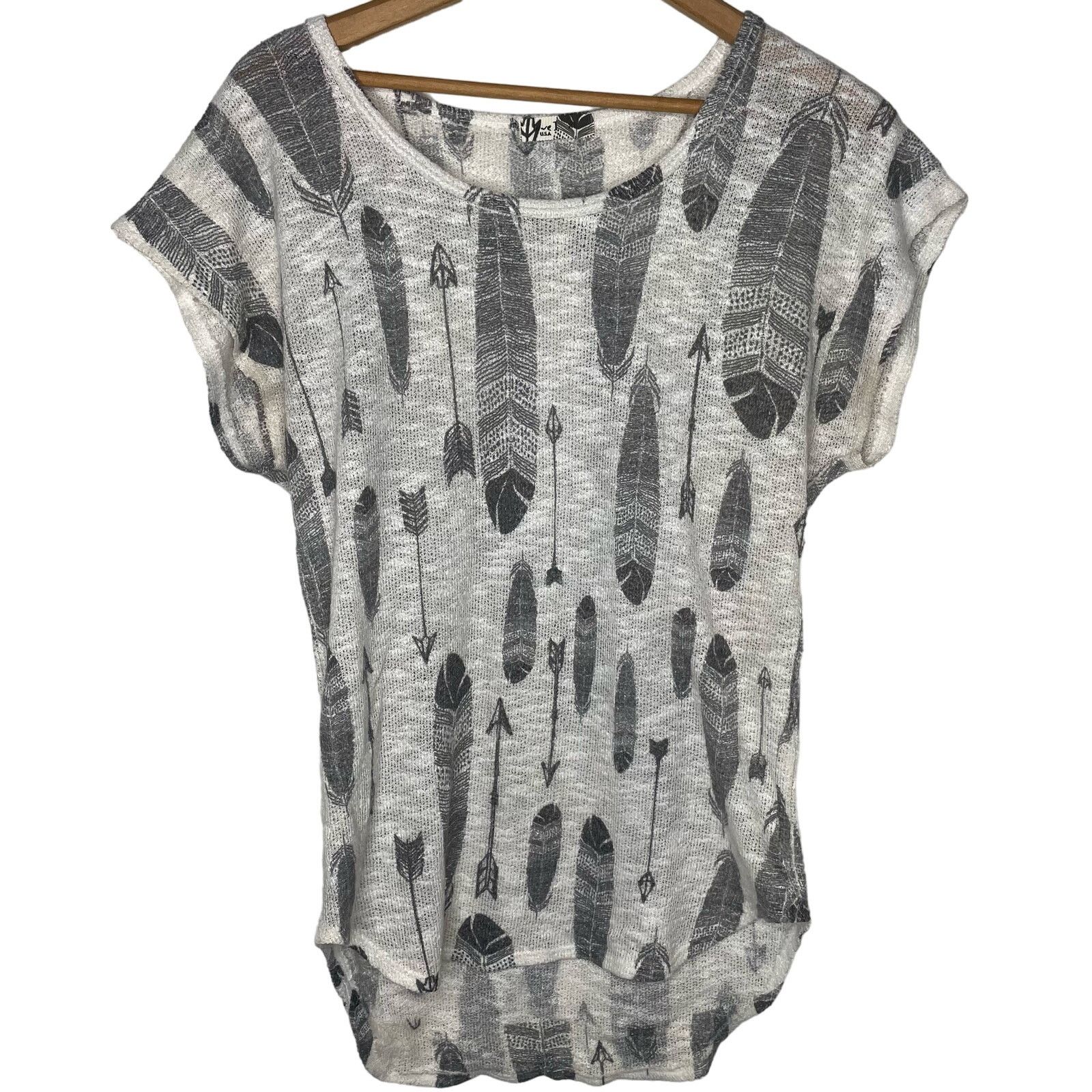Other Knit Feathers Short Sleeve Top Size XL / US 12-14 / IT 48-50 - 1 Thumbnail