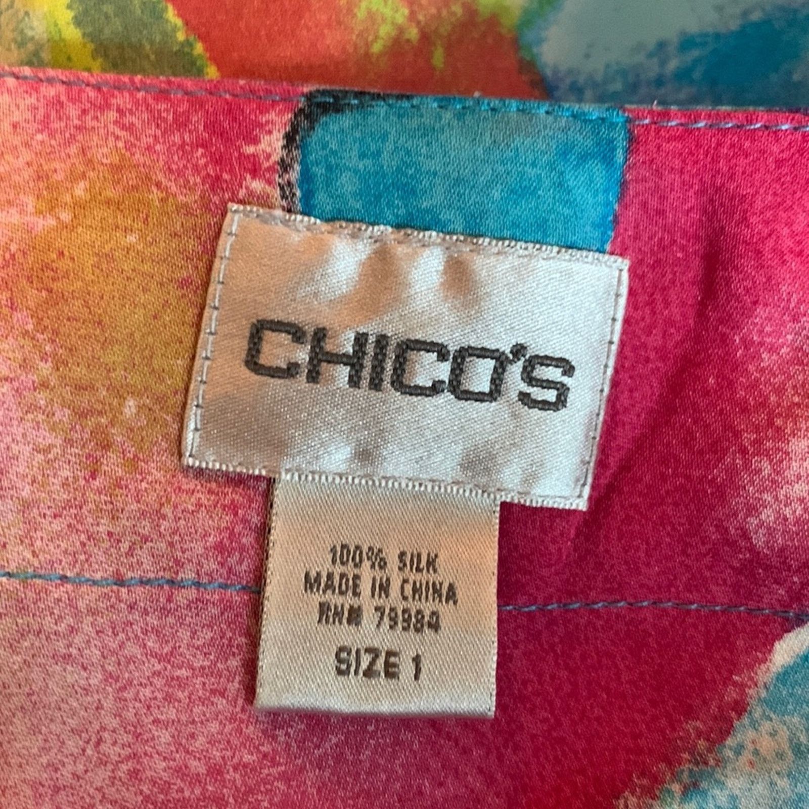 Chicos Chicos silk cropped kimono robe watercolor print silk Size M / US 6-8 / IT 42-44 - 3 Thumbnail