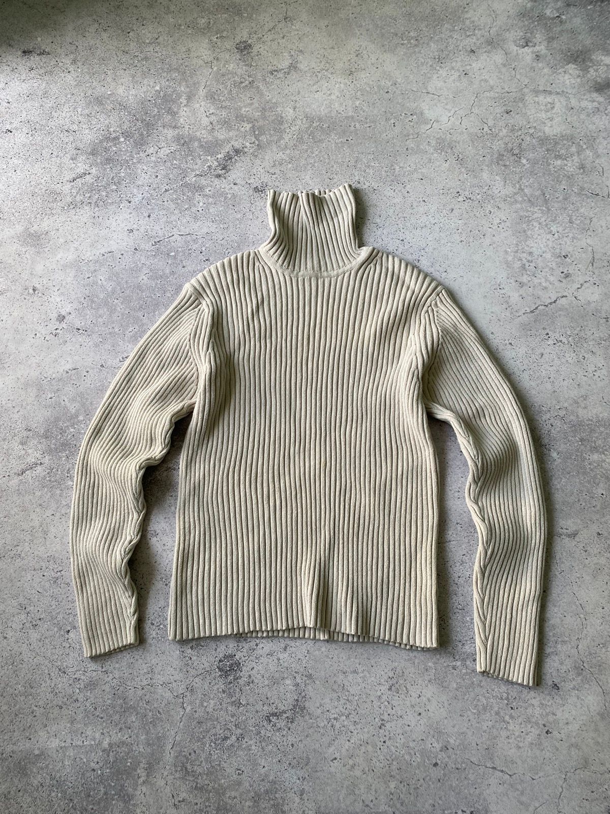 Pre-owned Archival Clothing X Gap Vintage Rib Knit Textured Diesel Style Sweater In Beige