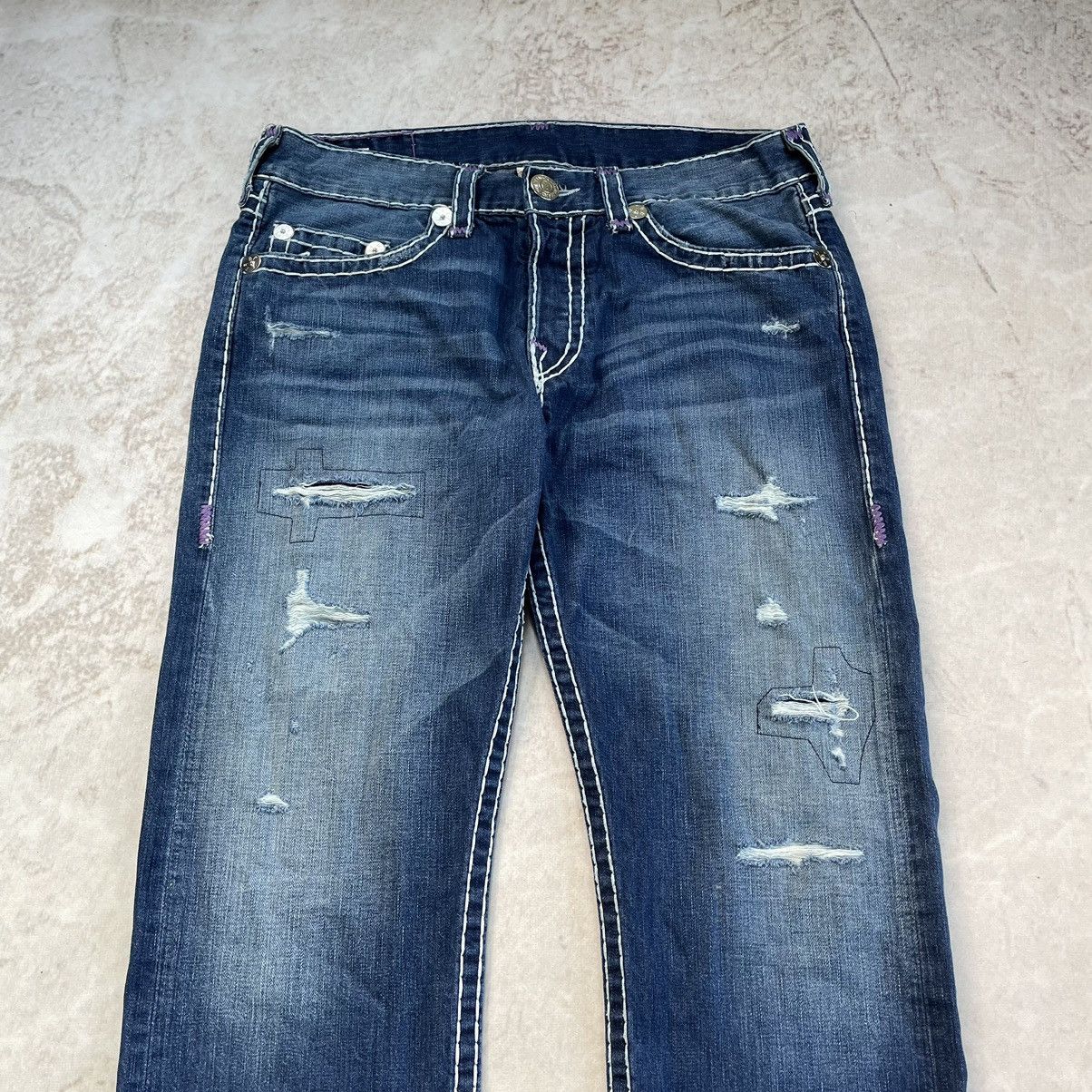 Japanese Brand × True Religion True Religion Baggy Y2K Distressed Chief Keef Wide Jeans Size US 36 / EU 52 - 4 Thumbnail
