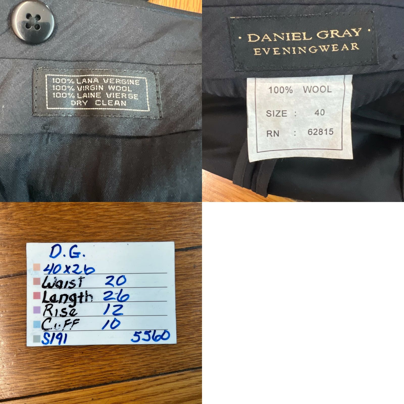 Vintage VINTAGE Daniel Gray Men's Dress Pants Formal Trousers Solid Wool Black Size 40 Size 40R - 8 Thumbnail