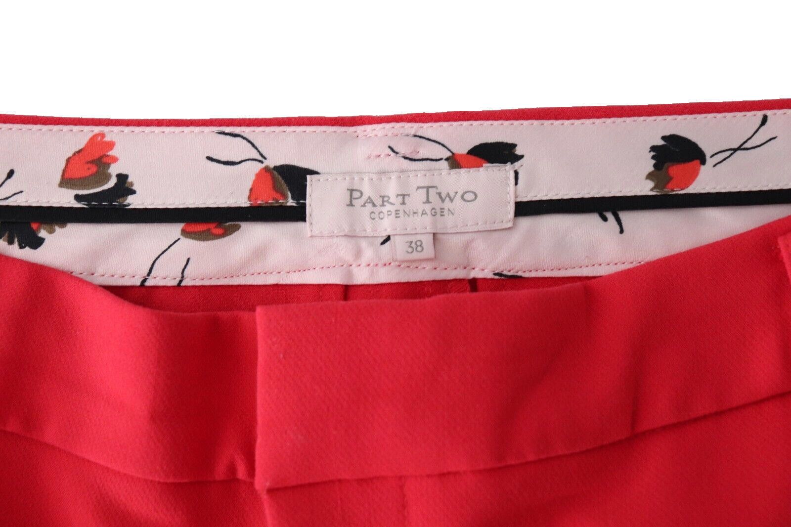 Designer Part Two EU38 US8 Red Clea Pants Mid Rise Crop Trousers Size 30" / US 8 / IT 44 - 2 Thumbnail