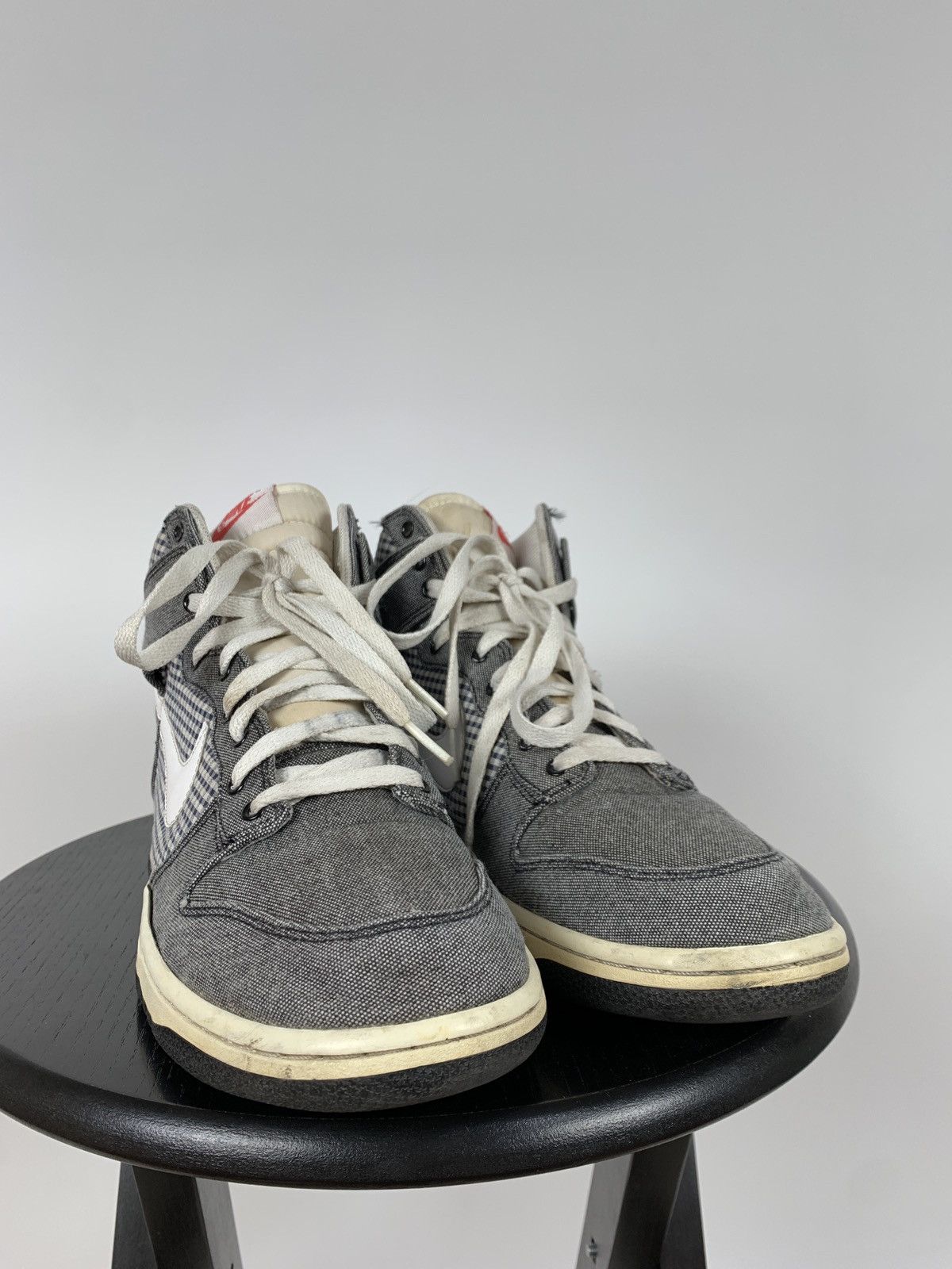 Nike Rare Nike High Dunk Checkered Denim Sneakers Size US 11 / EU 44 - 7 Thumbnail