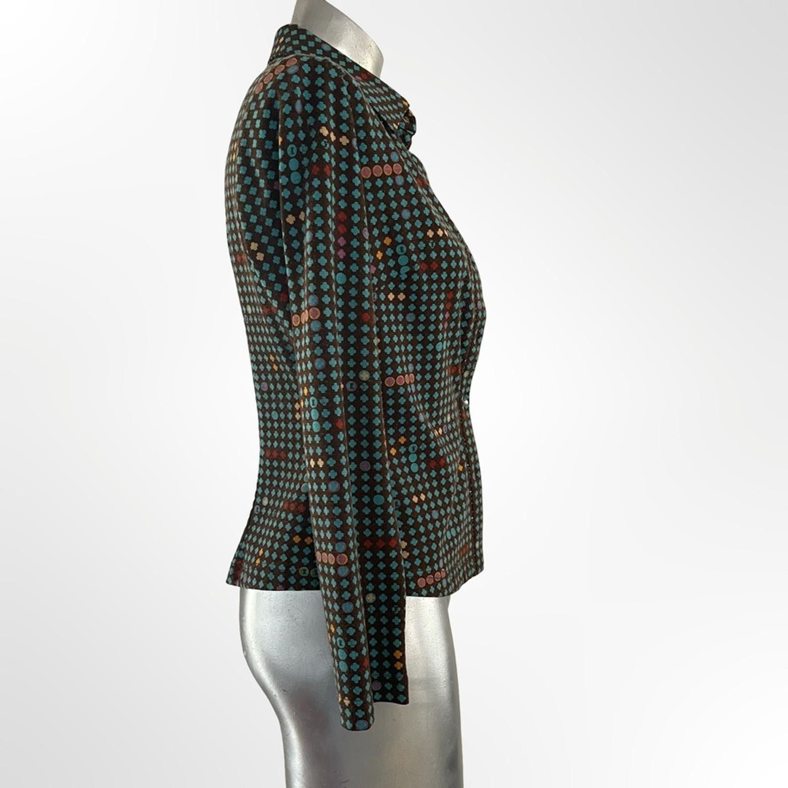 NBDN Nobrandedon Vintage Stylish Green Polka Dot Women's Jacket in size M Size M / US 6-8 / IT 42-44 - 2 Thumbnail