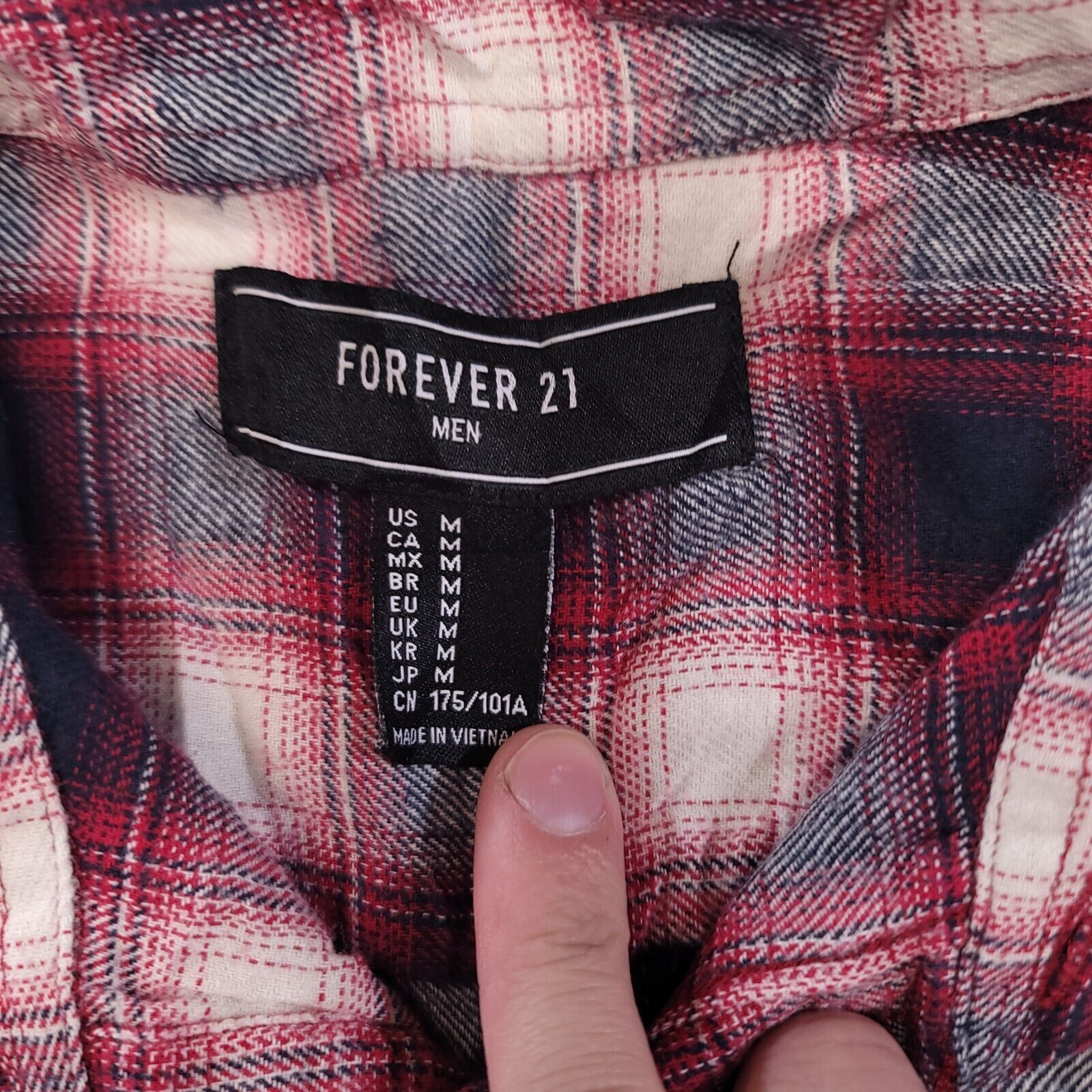 Forever 21 Forever 21 Tartan Flannel Shirt Mens Size Medium M Red Blue Size US M / EU 48-50 / 2 - 3 Thumbnail
