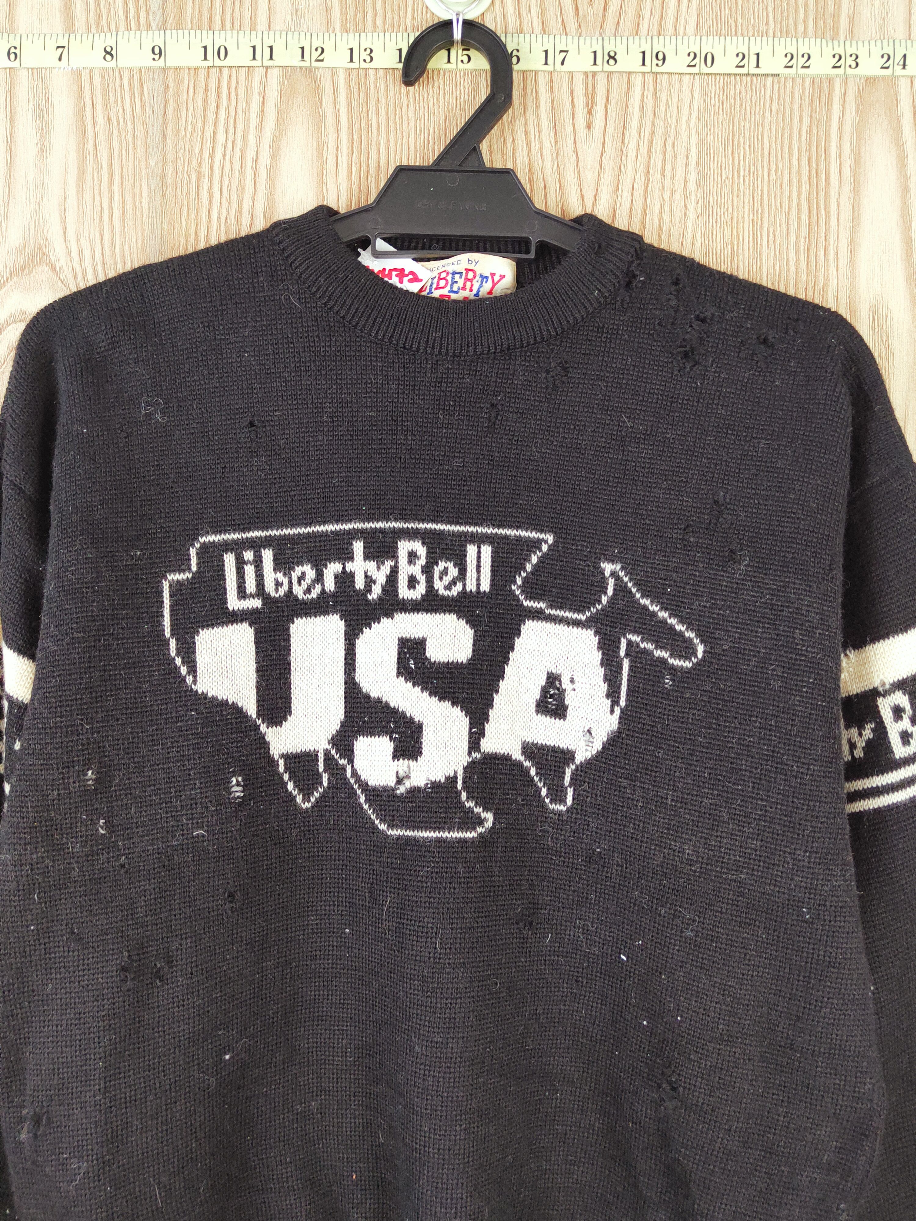Vintage Liberty Bell vintage ripped Black Knitwear Sweatshirts #W472 Size US S / EU 44-46 / 1 - 2 Thumbnail