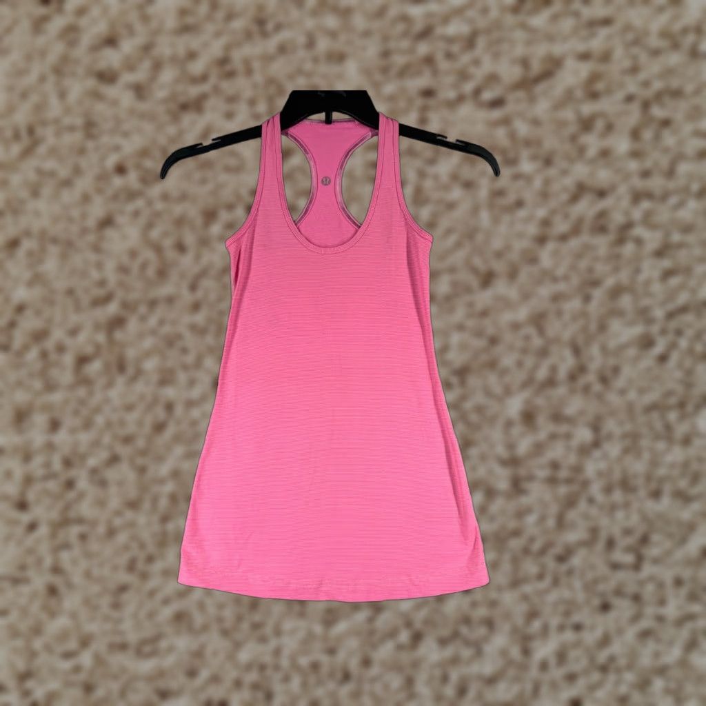 Lululemon Lululemon Women Shirt 2 Pink Stripe Racerback Gym Running Yoga Luon Sleeveless Casual Shirt Womens Shirt Size XS / US 0-2 / IT 36-38 - 1 Thumbnail