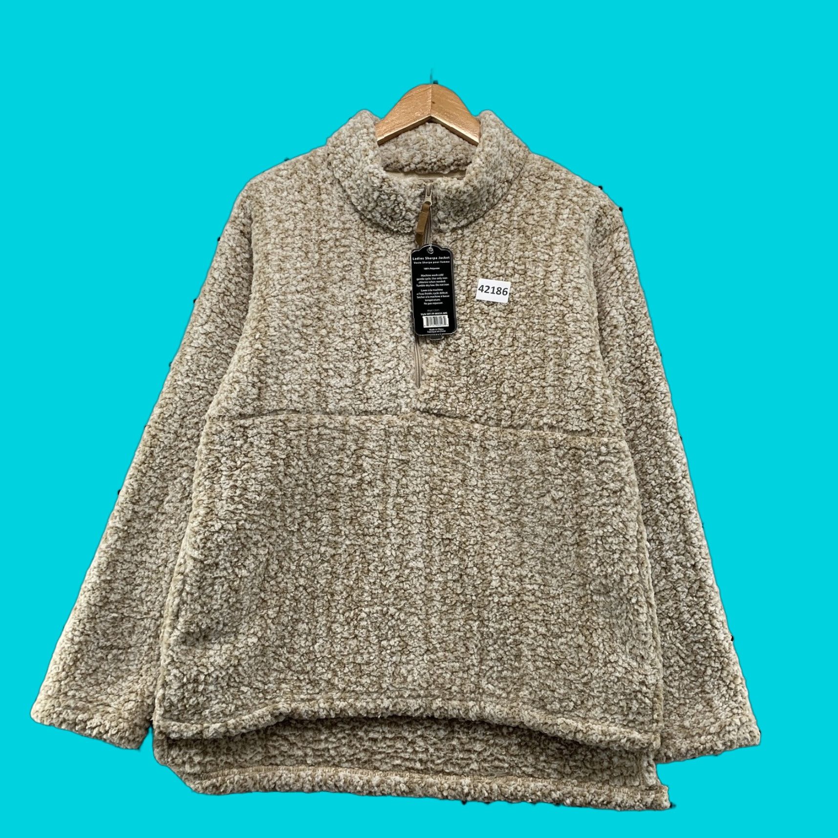 Vintage VINTAGE Jackson Hole Outerwear Womens Sweater Medium Beige Textured Fleece Size L / US 10 / IT 46 - 1 Thumbnail