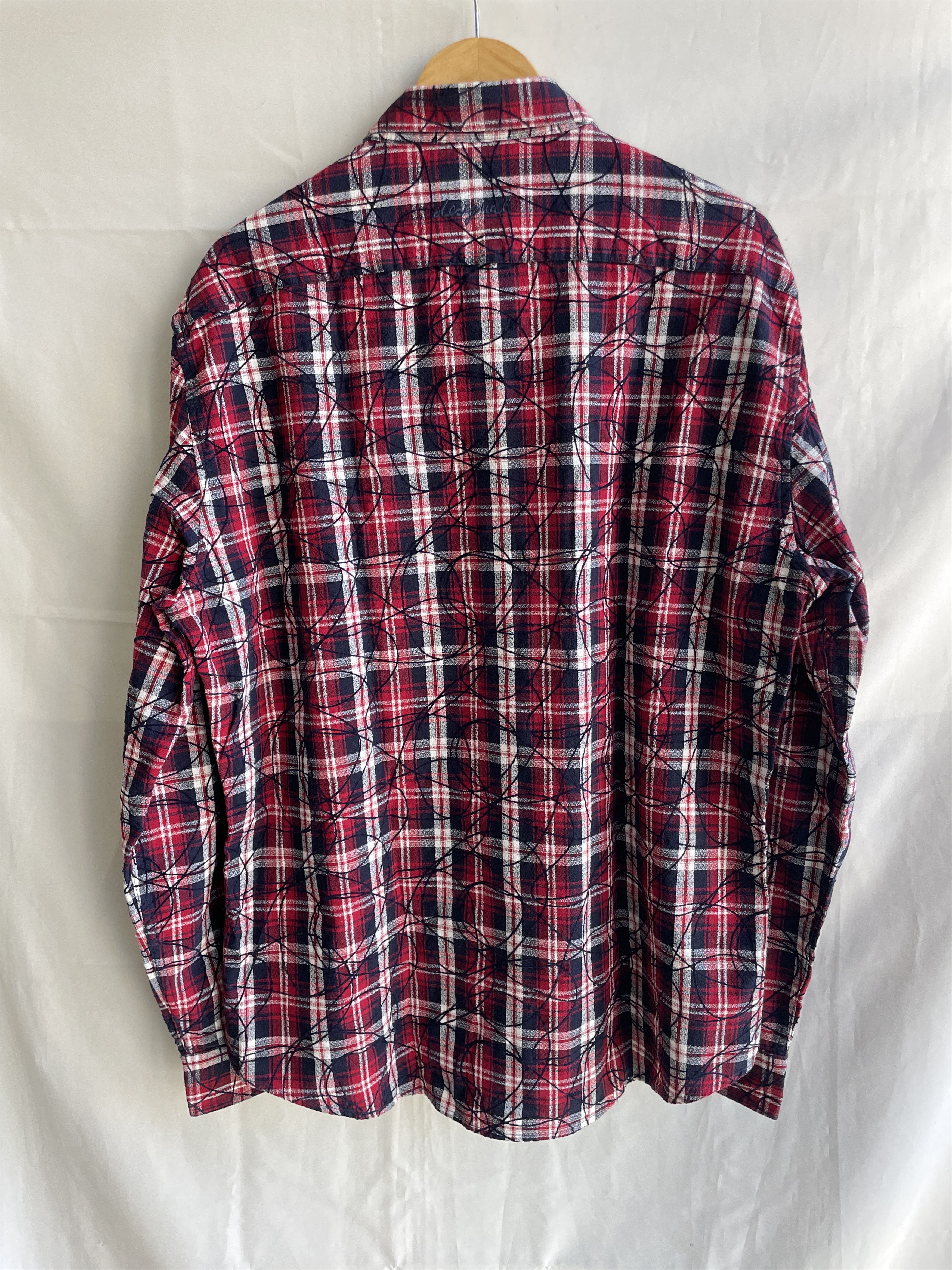 Desigual Desigual Plaid Flannel Scribble Embroidery Button Down Shirt Size US XXL / EU 58 / 5 - 2 Thumbnail