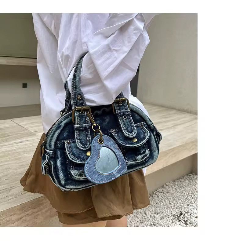 Vintage Designer Retro Vintage Style Y2k Jeans Denim Hand Bag Size ONE SIZE - 6 Thumbnail