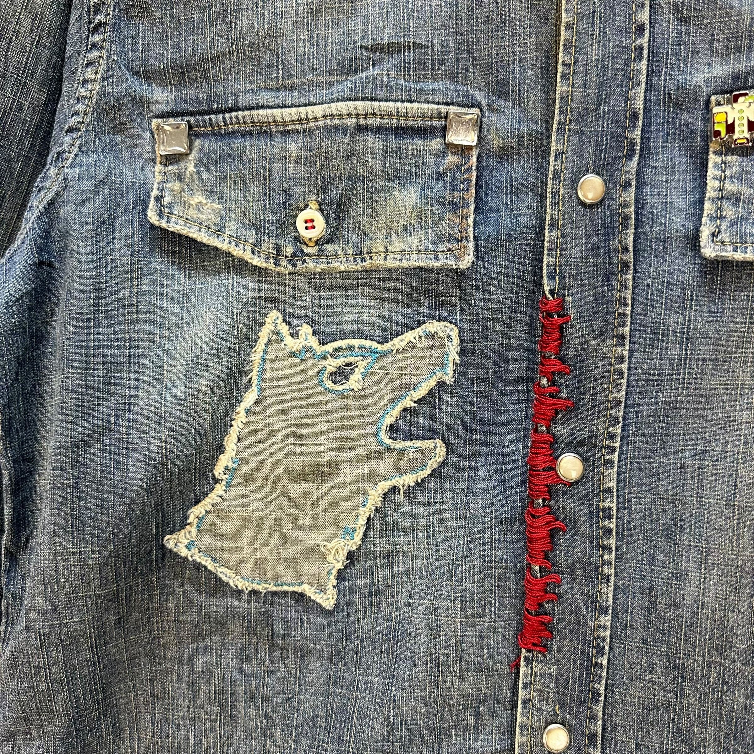 Dsquared2 DSQUARED2 Snap Button Shirt Jean Jacket #A52-1212 Size L / US 10 / IT 46 - 4 Thumbnail