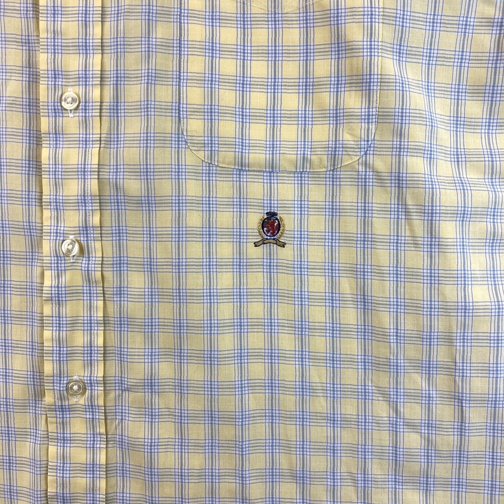 Tommy Hilfiger Tommy Hilfiger yellow Dress Shirt Top Short Sleeve Cotton XL 46-37 Regular Dress Shirt Classic Fit Men / 100% Cotton / Pocket Button Size US XL / EU 56 / 4 - 2 Thumbnail