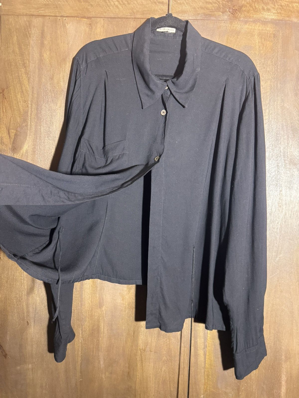 Ann Demeulemeester Ann Demeulemeester vintage asymetrical blouse 38 black Size S / US 4 / IT 40 - 5 Thumbnail