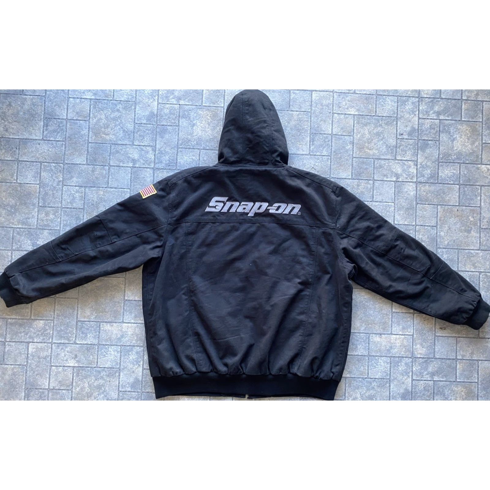 Vintage VINTAGE Snap-on Coat Jacket Black 2XL Men’s Pockets Lined Hooded Cotton Regular Coat Mens Black 2XL Snap-on Coat Jacket with Pockets Lined Hooded Size US XXL / EU 58 / 5 - 2 Thumbnail