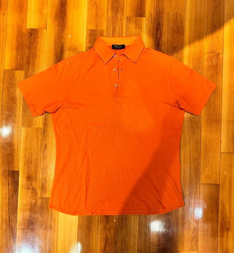 Loro Piana LORO PIANA Pure cotton orange Polo shirt Size US XL / EU 56 / 4 - 2 Thumbnail