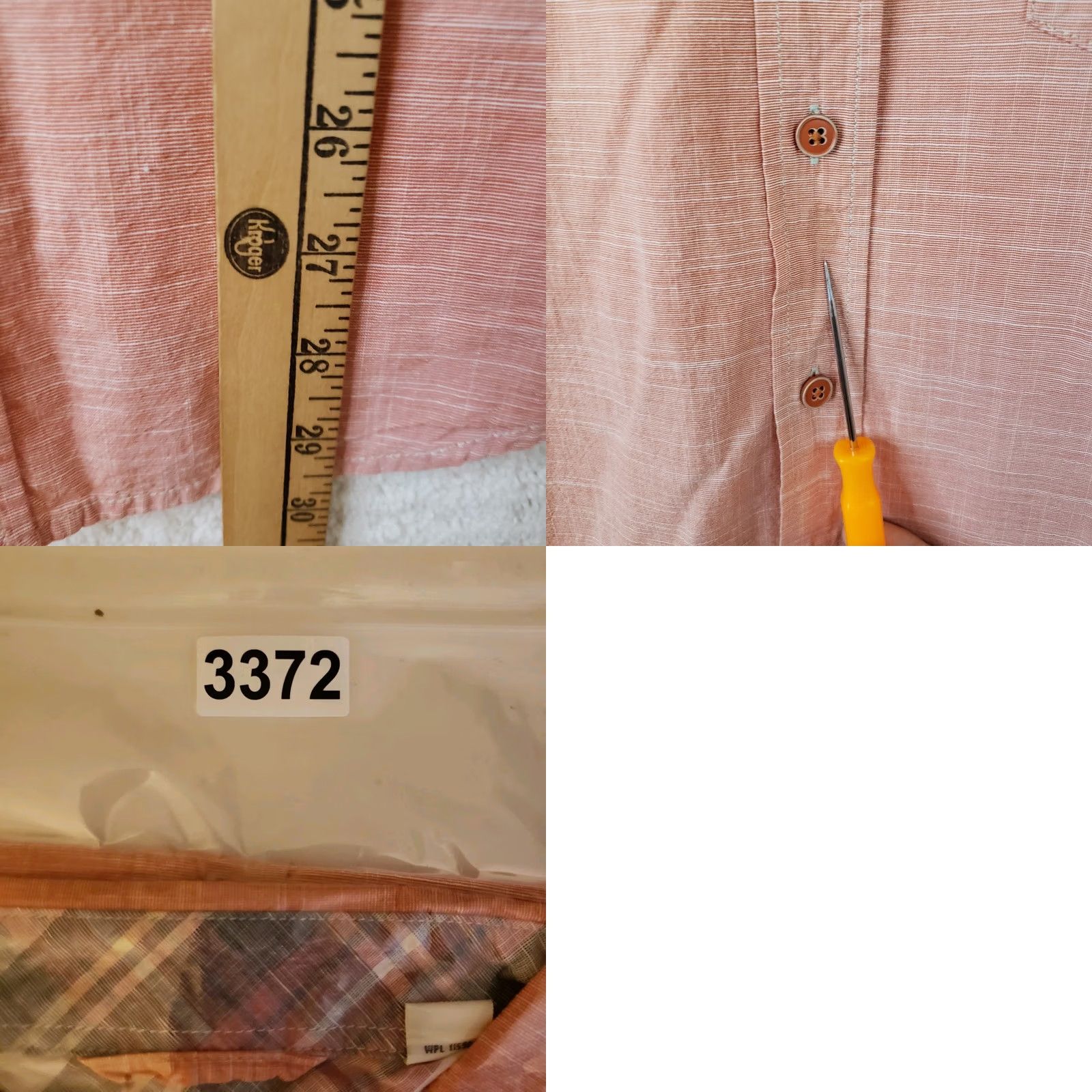 Weatherproof Weatherproof Vintage Shirt Mens Medium Pink Solid Short Sleeve Button Up Cotton Size US M / EU 48-50 / 2 - 9 Thumbnail
