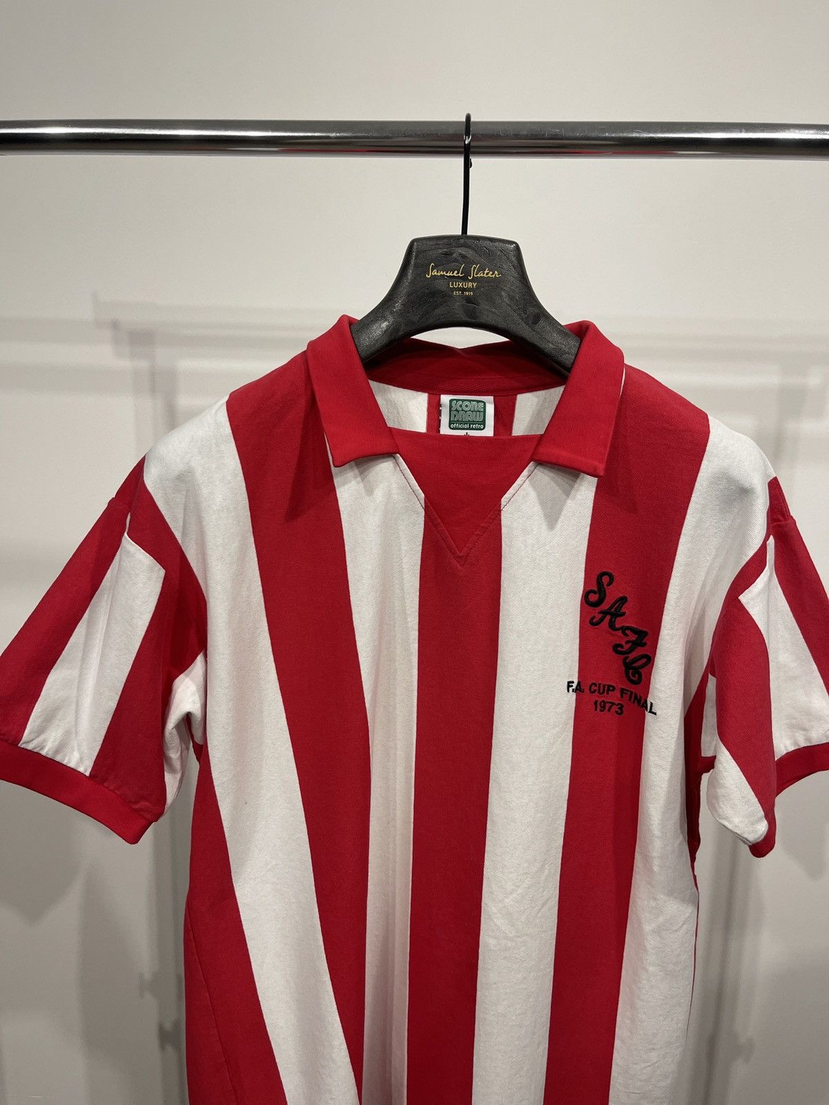 Vintage Sunderland Home Football Shirt Jersey 1973 Score Draw polo Size US L / EU 52-54 / 3 - 2 Thumbnail