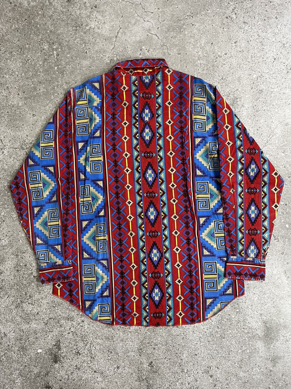 Wrangler Vintage 90s Wrangler Aztec Tribal Western Button Shirt Size US XL / EU 56 / 4 - 2 Thumbnail