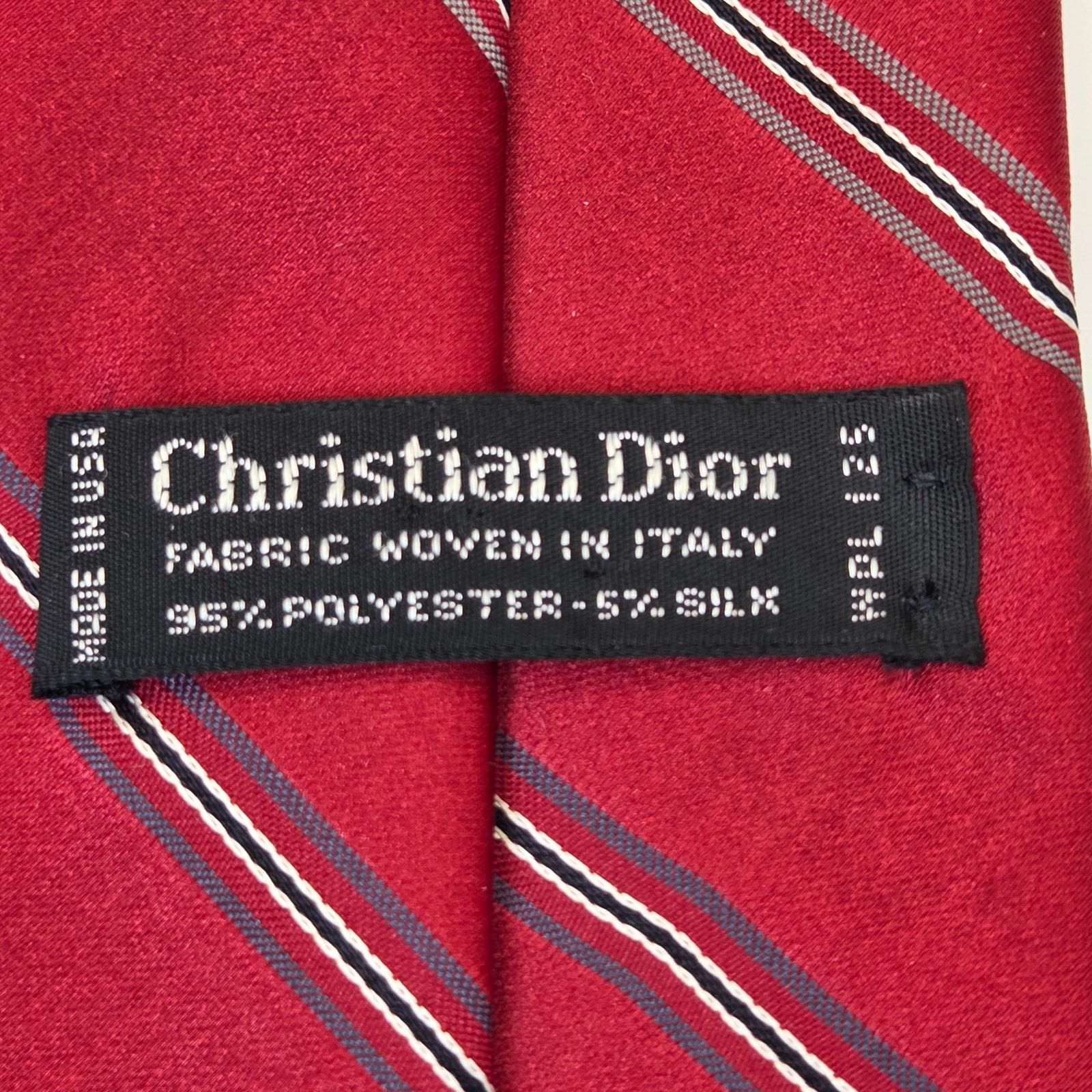 Dior Vintage Christian Dior Red Striped Designer Tie USA Size ONE SIZE - 7 Thumbnail