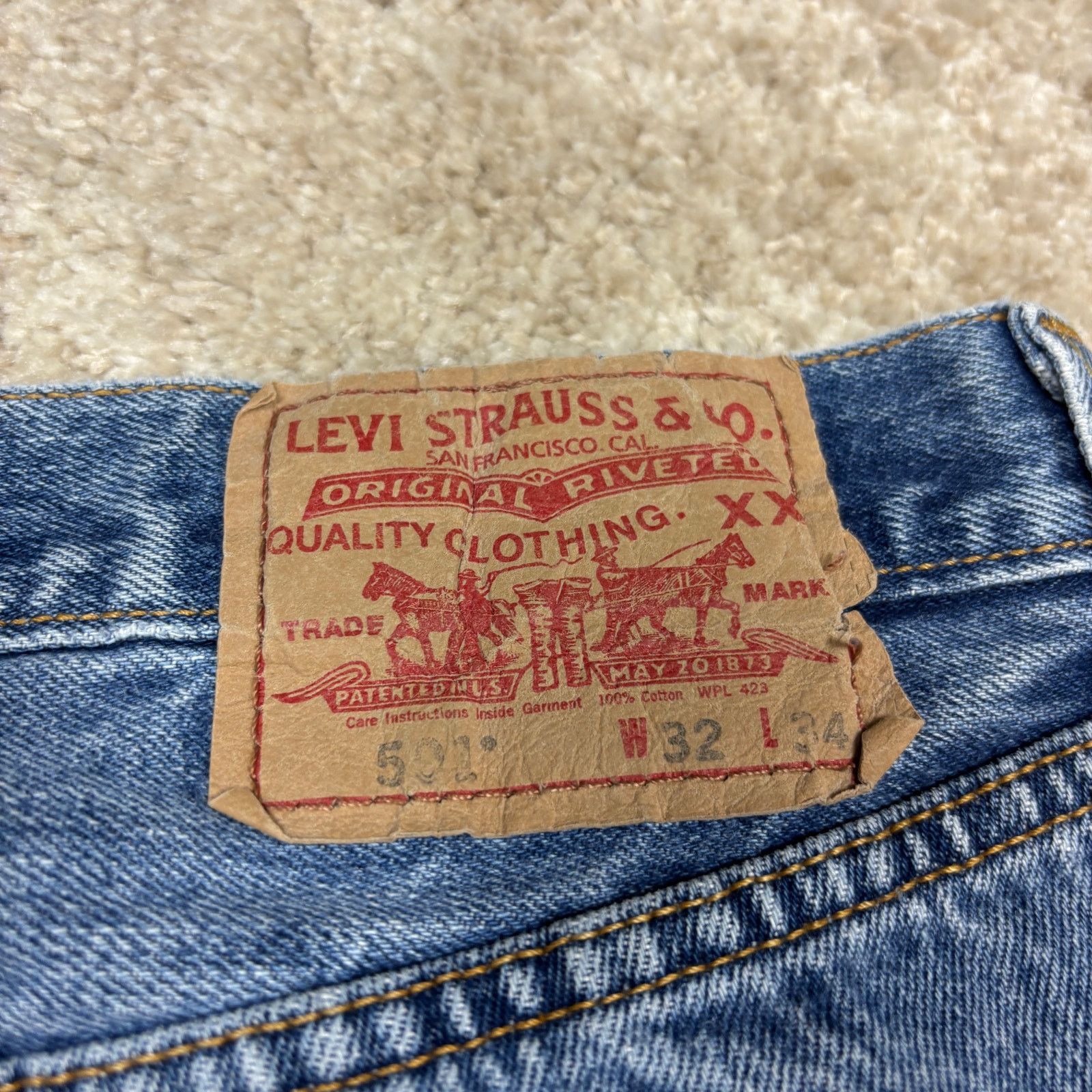 Levi's × Vintage Vintage Levi's 501 Straight Leg Button Fly Jeans Men's 32x34 Size US 32 / EU 48 - 5 Thumbnail