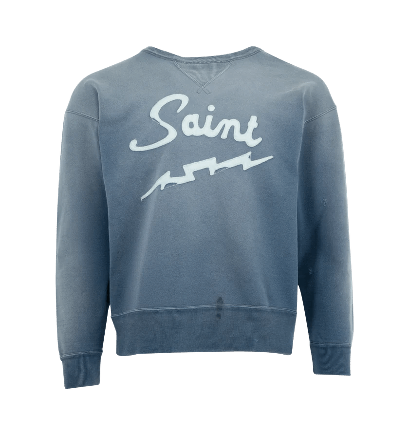 Saint Michael o1h1sh11225 Saint Crewneck in Nevy Blue Size US XXL / EU 58 / 5 - 1 Thumbnail