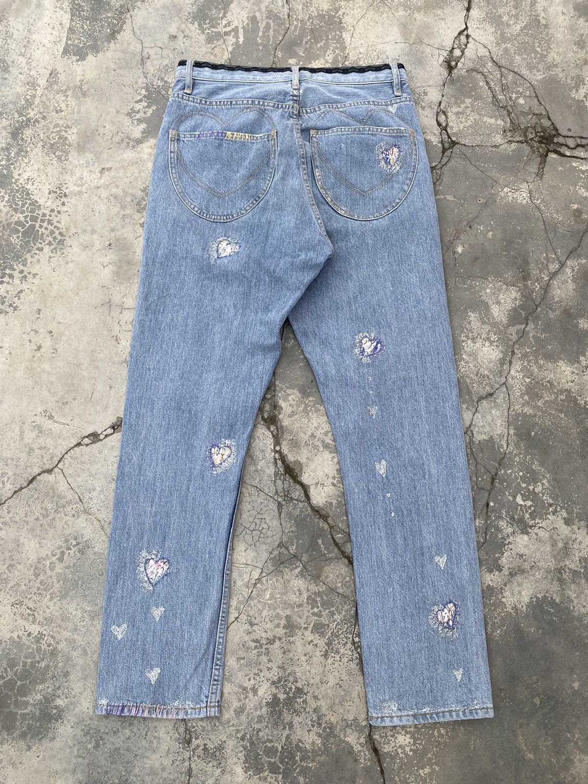 Issey Miyake TSUMORI CHISATO Heart Patch Jeans Size 28" / US 6 / IT 42 - 5 Thumbnail