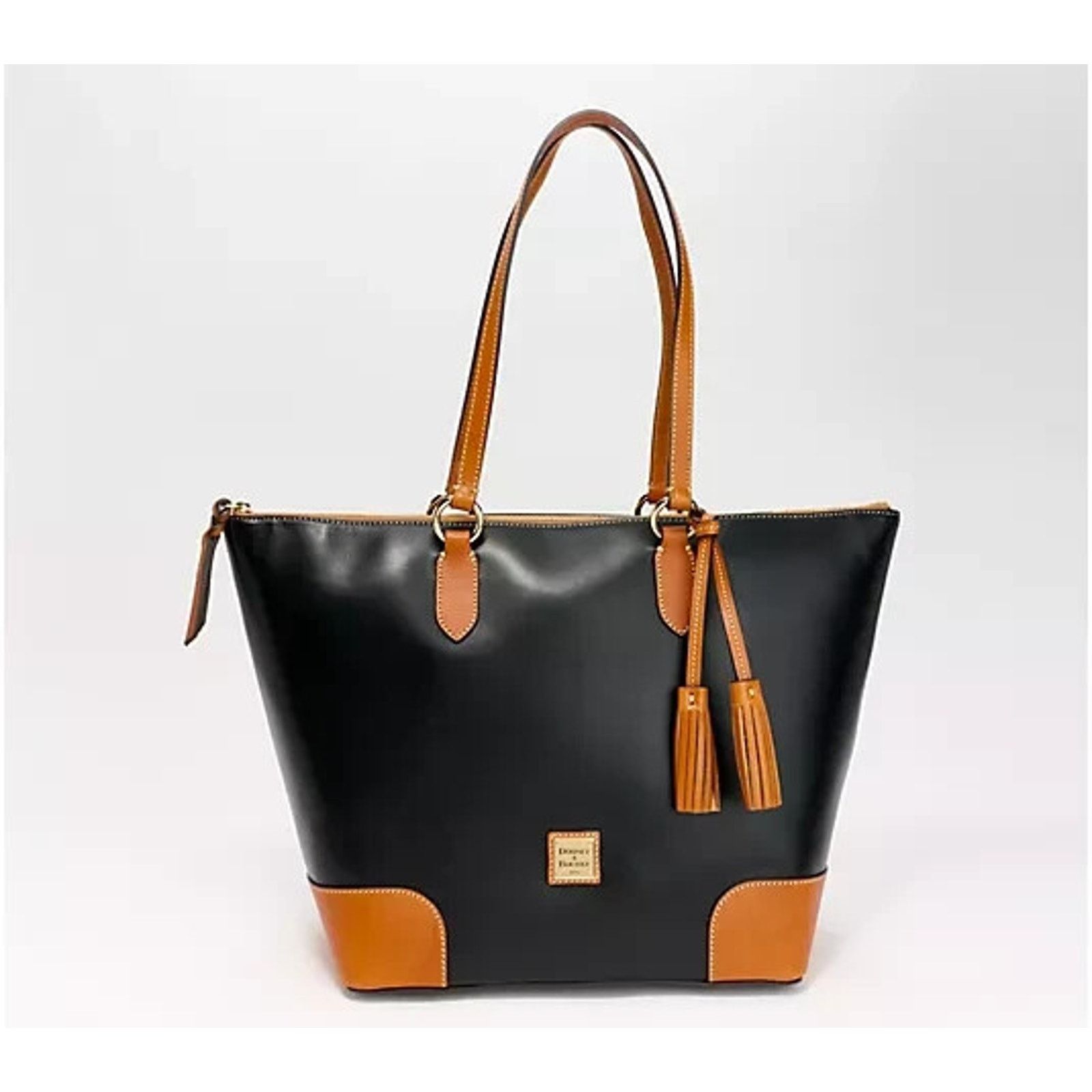 Dooney & Bourke Dooney & Bourke Wexford Leather Carer Tote Black bag A626468 Size ONE SIZE - 1 Thumbnail