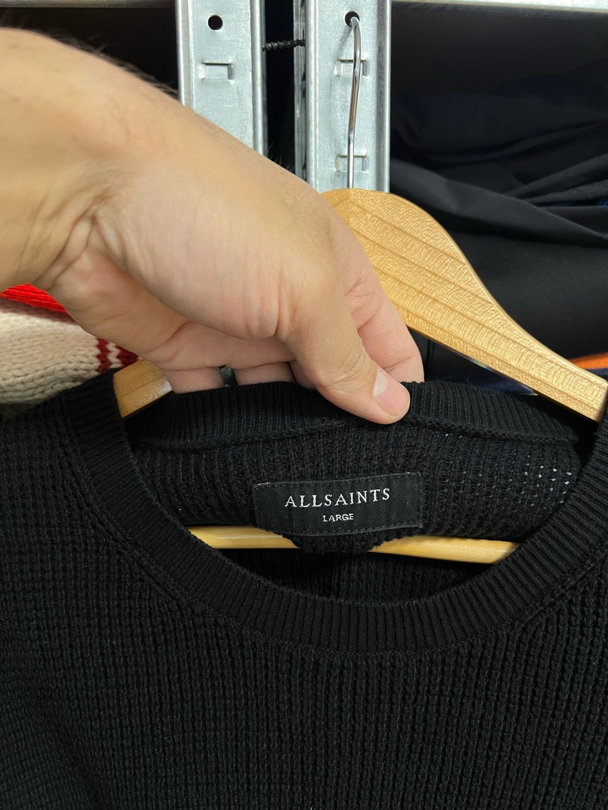 Allsaints × Designer Vintage Allsaints Jumper Sweater Waffle Knit Men’s Size L Size US L / EU 52-54 / 3 - 4 Thumbnail