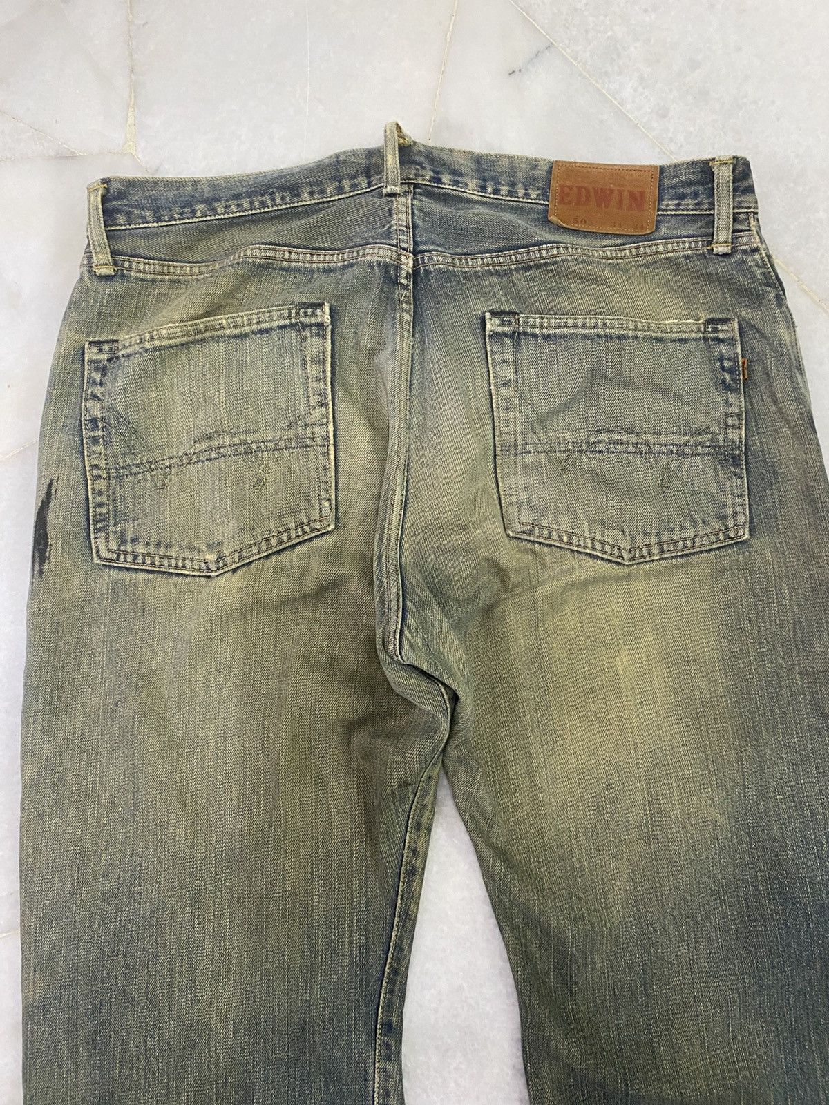 Edwin Size 35x32 Vintage Edwin Selvedge Distressed Denim Jeans Size US 35 - 14 Thumbnail