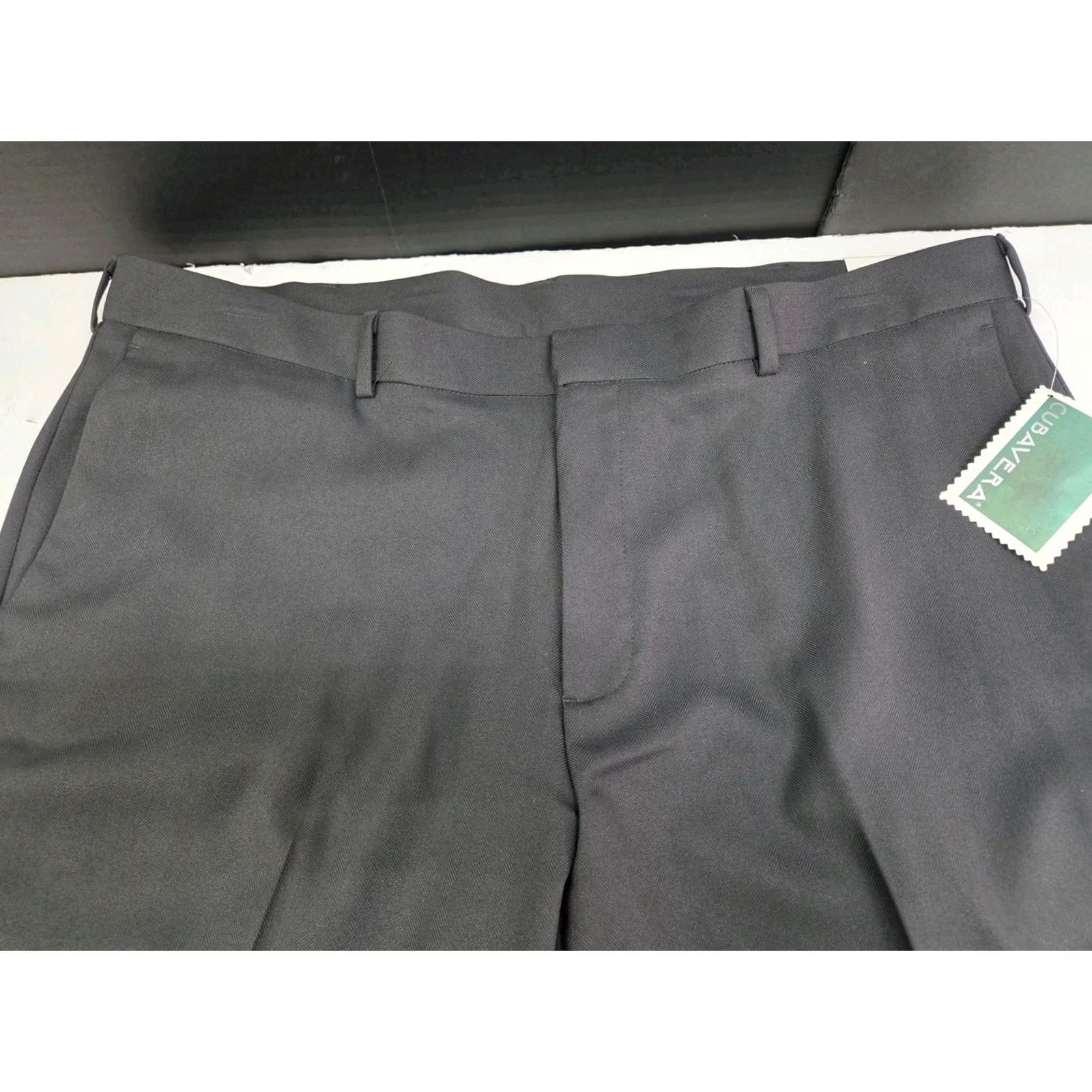 Cubavera Cubavera Mens Charcoal Dress Pants Size 40/32 Polyester Flat Front Straight Leg Regular Fit Knit 7526 Pants Men Dress Size US 40 / EU 56 - 4 Thumbnail