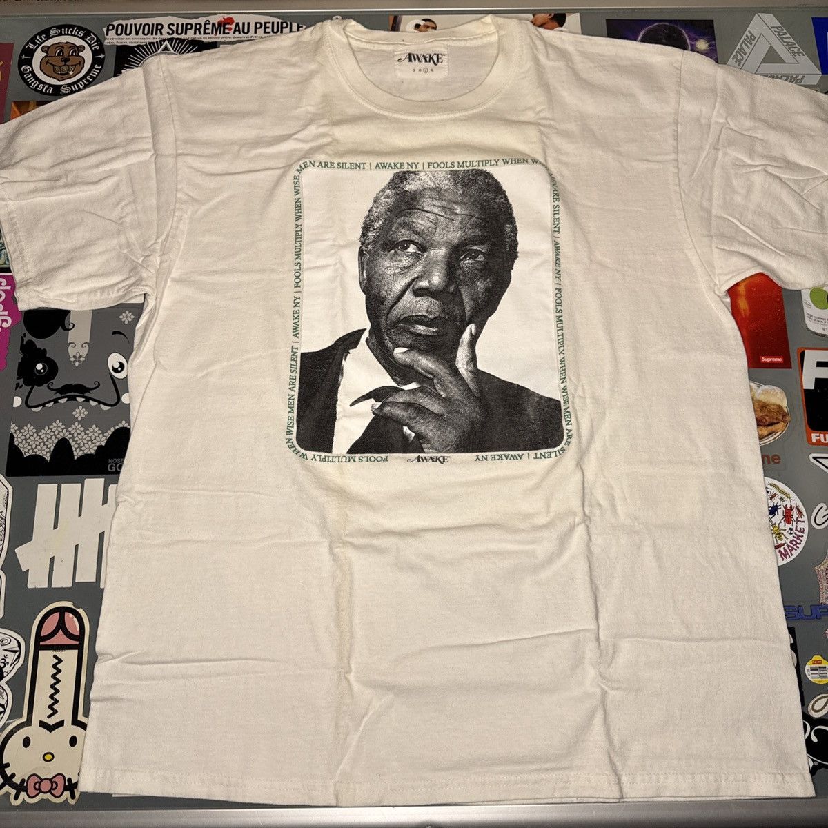 Awake NY Awake Ny Nelson Mandela Tee White Sz Large SS20 Size US L / EU 52-54 / 3 - 1 Thumbnail