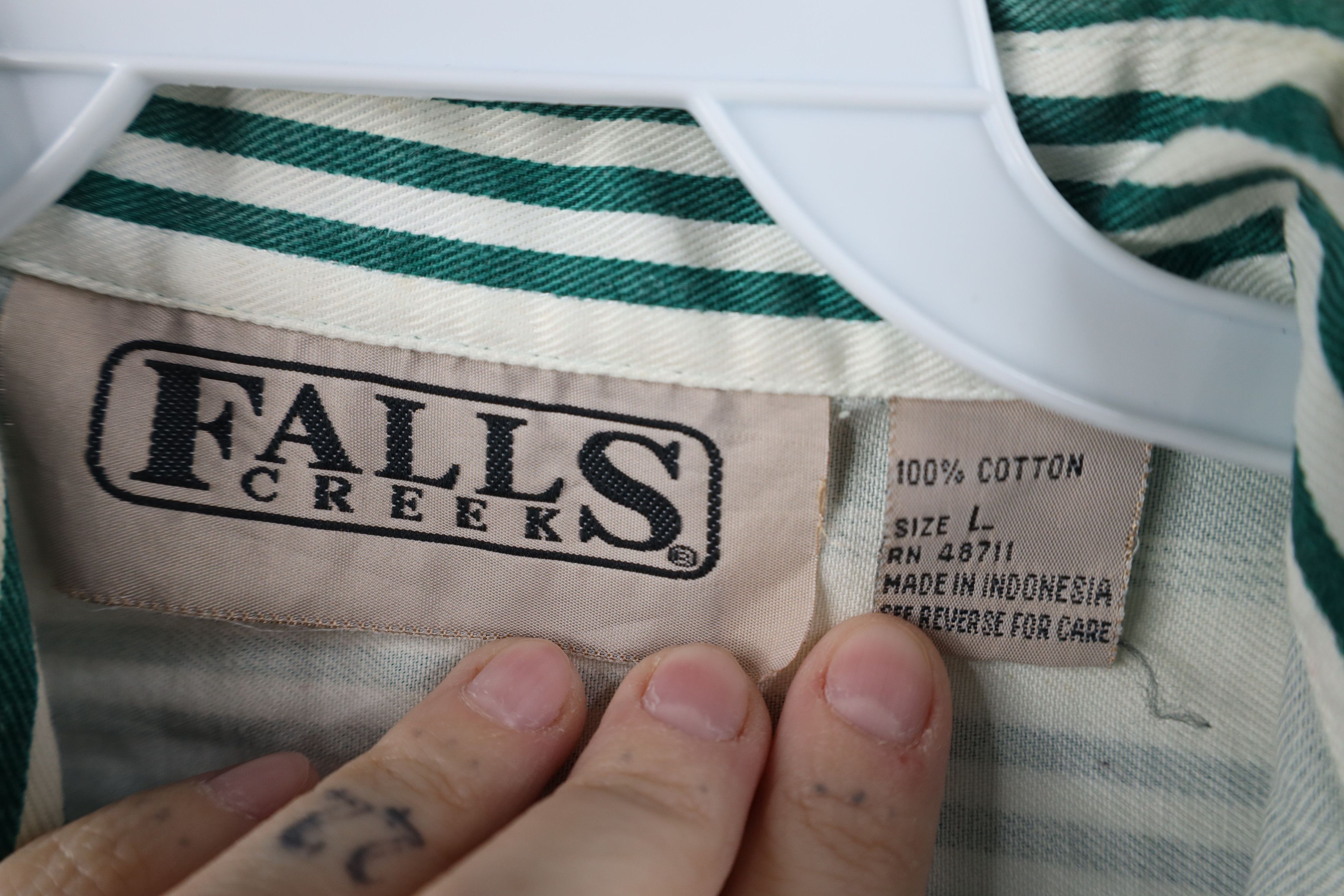 Vintage Vintage 90s Streetwear Striped Collared Button Shirt Size L / US 10 / IT 46 - 11 Thumbnail
