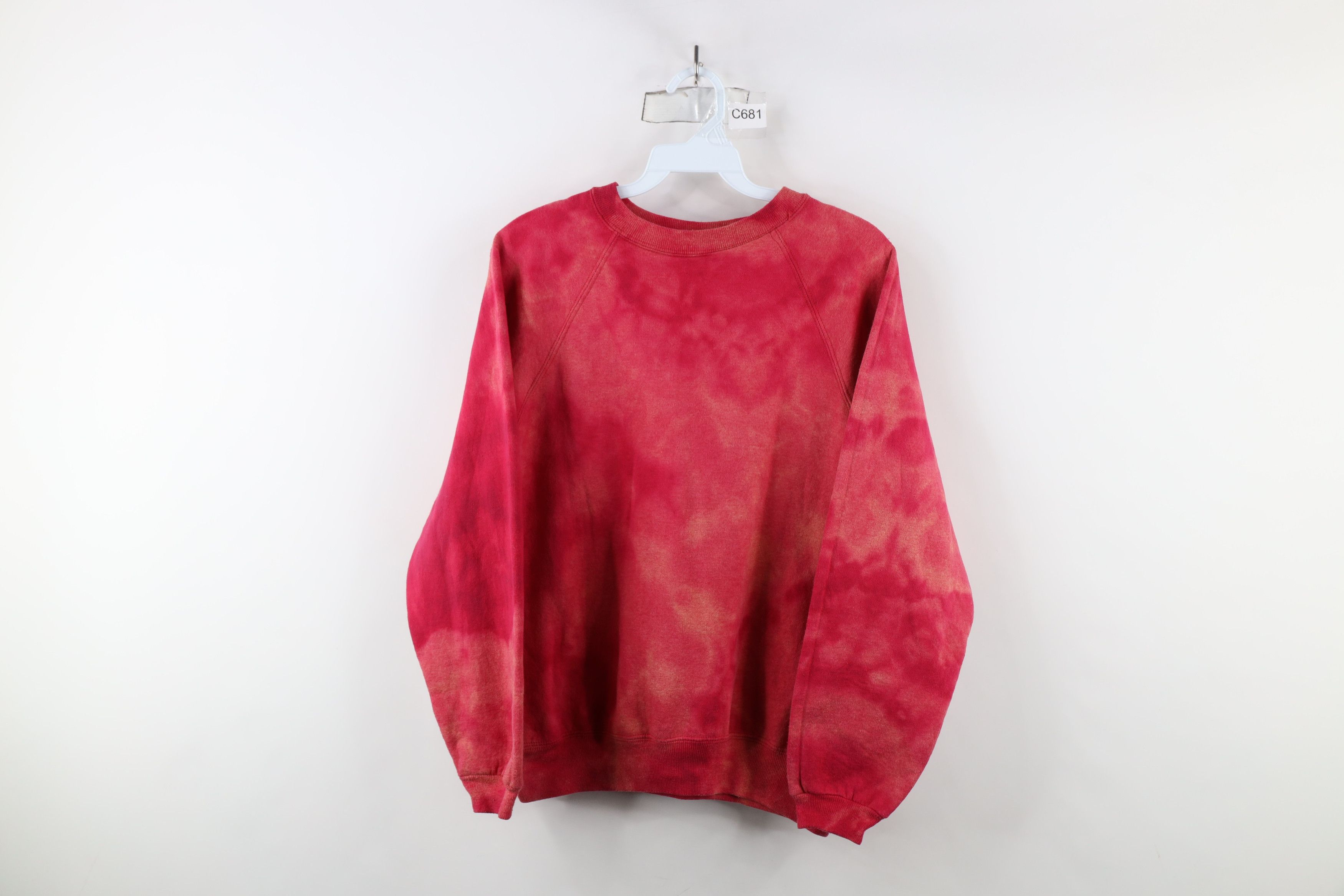 Vintage Vintage 90s Streetwear Acid Wash Crewneck Sweatshirt Red Size S / US 4 / IT 40 - 1 Thumbnail
