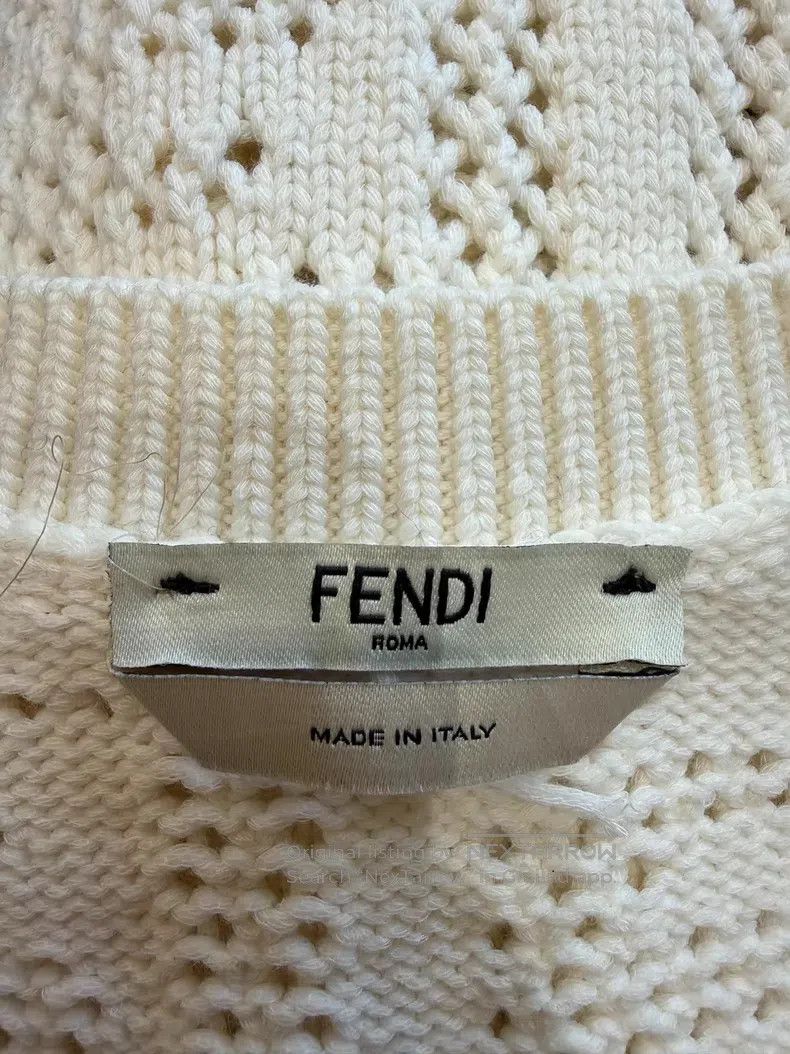 Fendi Fendi Ivory Openwork Knit Vest Size XXS / US 00 / IT 34 - 4 Thumbnail
