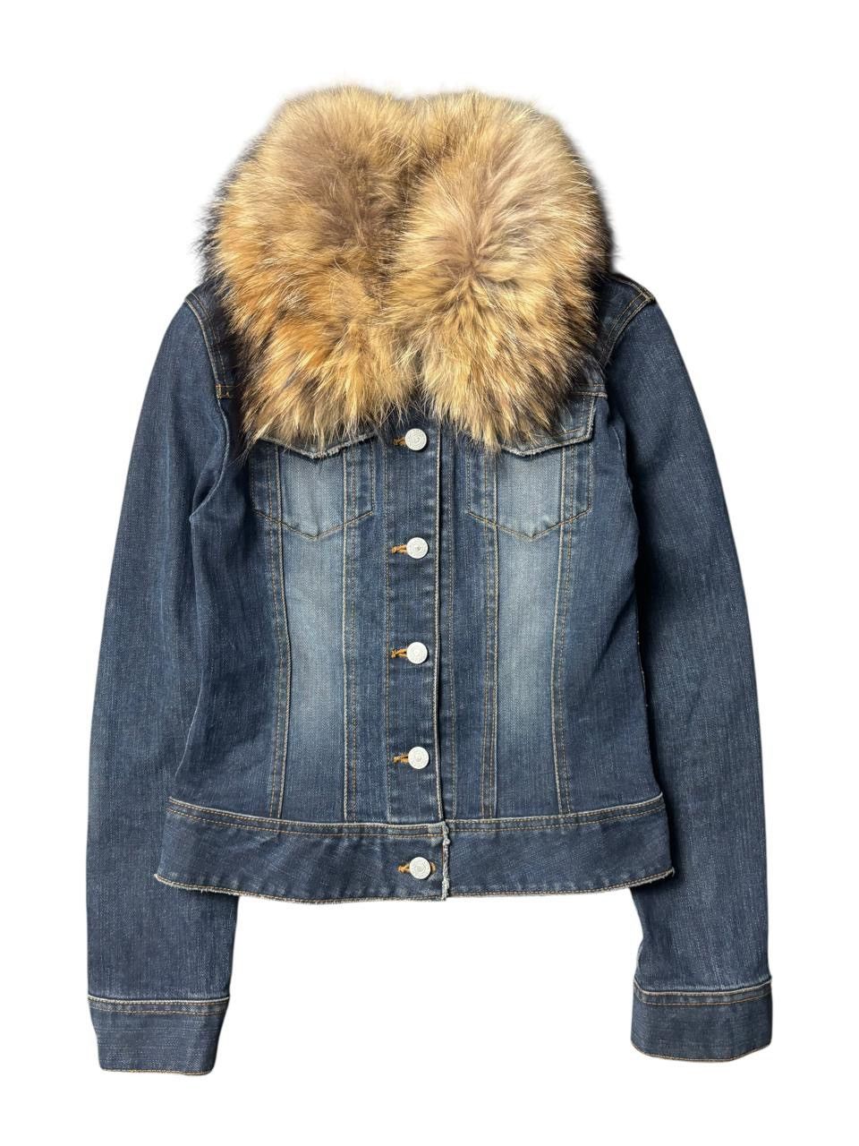 If Six Was Nine 2000s Morgan Homme Faux Fur Denim Jacket Size XS / US 0-2 / IT 36-38 - 1 Thumbnail