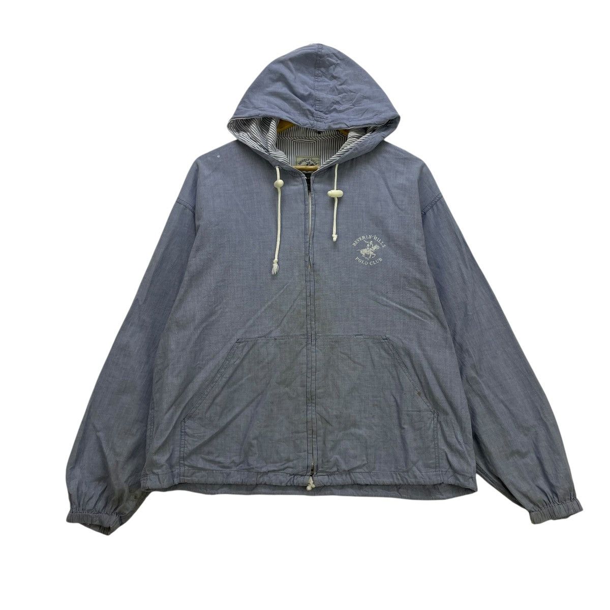 Beverly Hills Polo Club × Polo Ralph Lauren × Vintage 💥Vintage Beverly Hills Polo Club Spellout Hooded Jacket Size US M / EU 48-50 / 2 - 1 Thumbnail