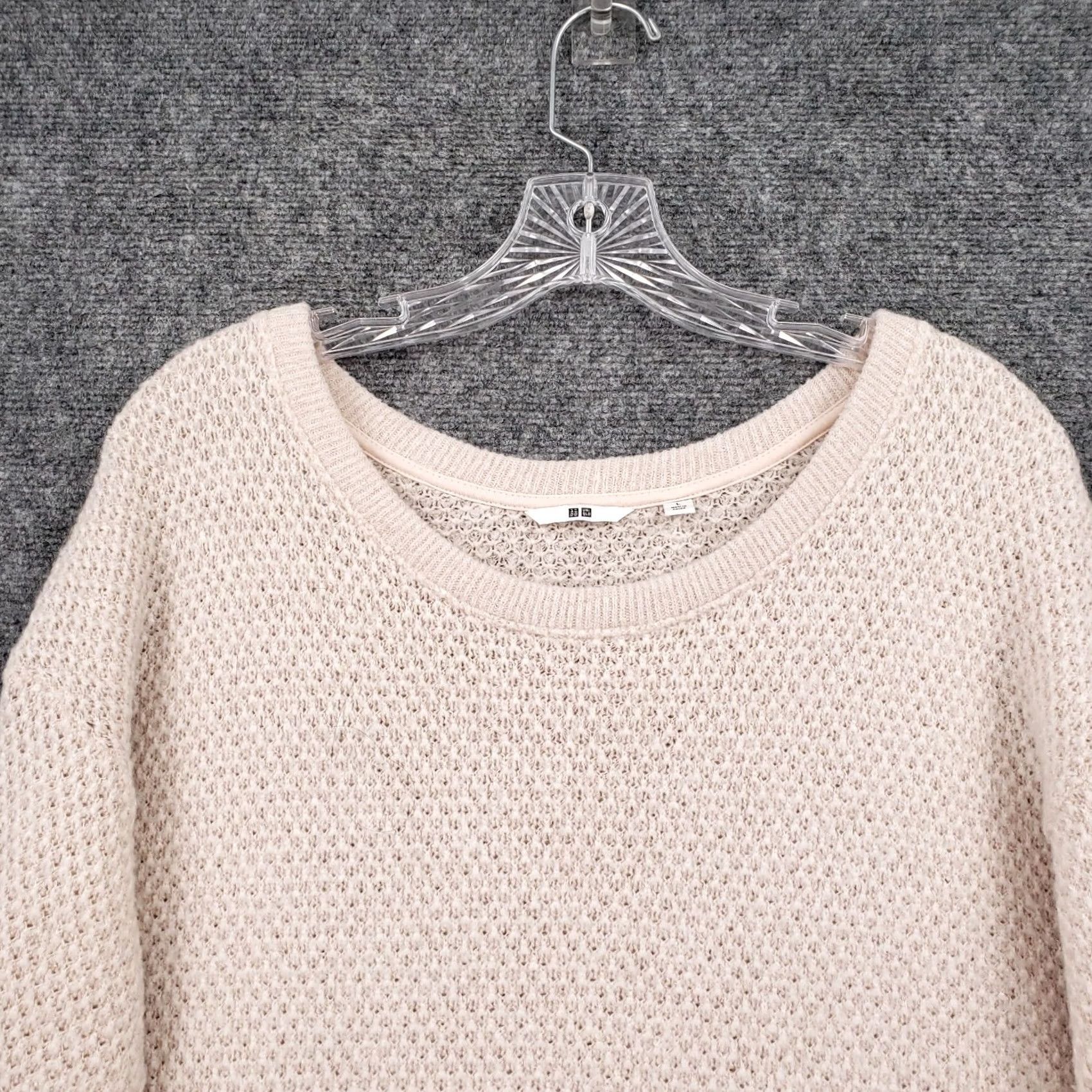 Uniqlo Uniqlo Sweater Womens L Beige Wool Blend Pullover Round Neck Long Sleeve Knit Modern Classic Adult Regular Fit Clothing Size L / US 10 / IT 46 - 2 Thumbnail