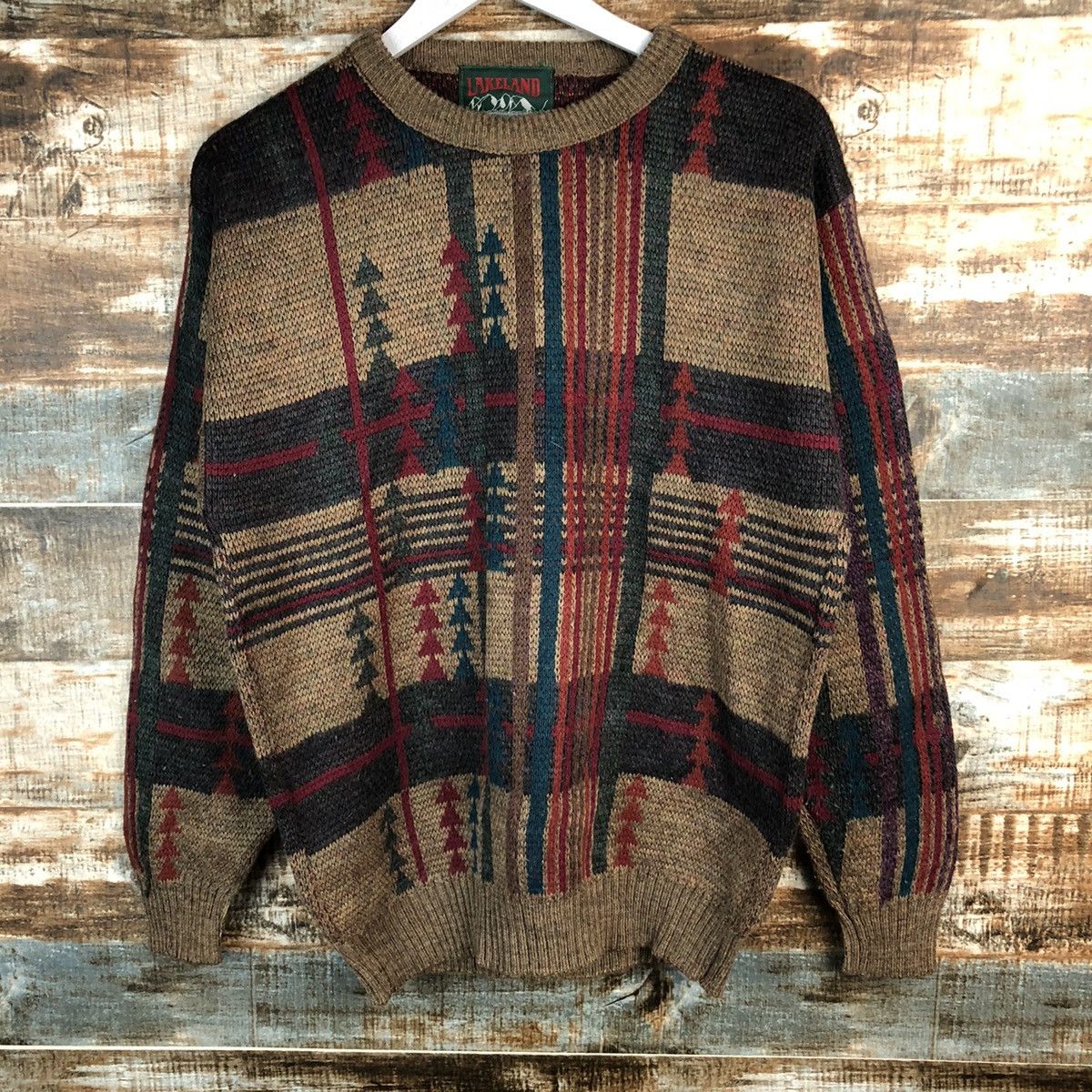 Vintage Lakeland canada vintage art Brown Knitwear sweatshirt #A1267 Size US M / EU 48-50 / 2 - 3 Thumbnail