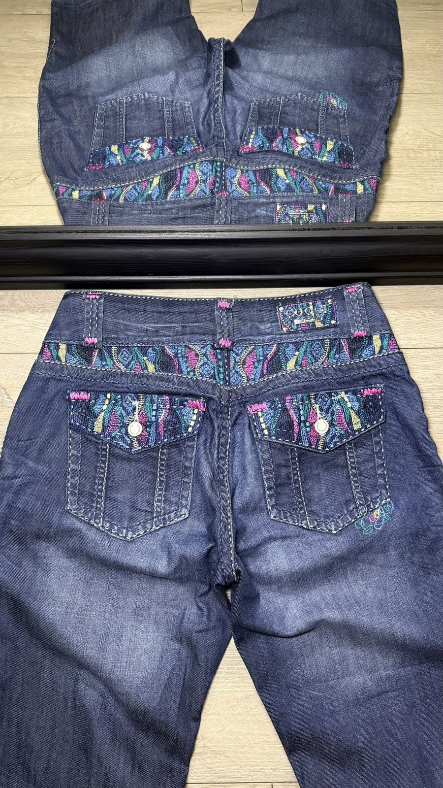 Coogi Y2K 2000s Coogi Bootcut Embroidered Colorful Low Rise Jeans Size 34" / US 12 / IT 48 - 3 Thumbnail