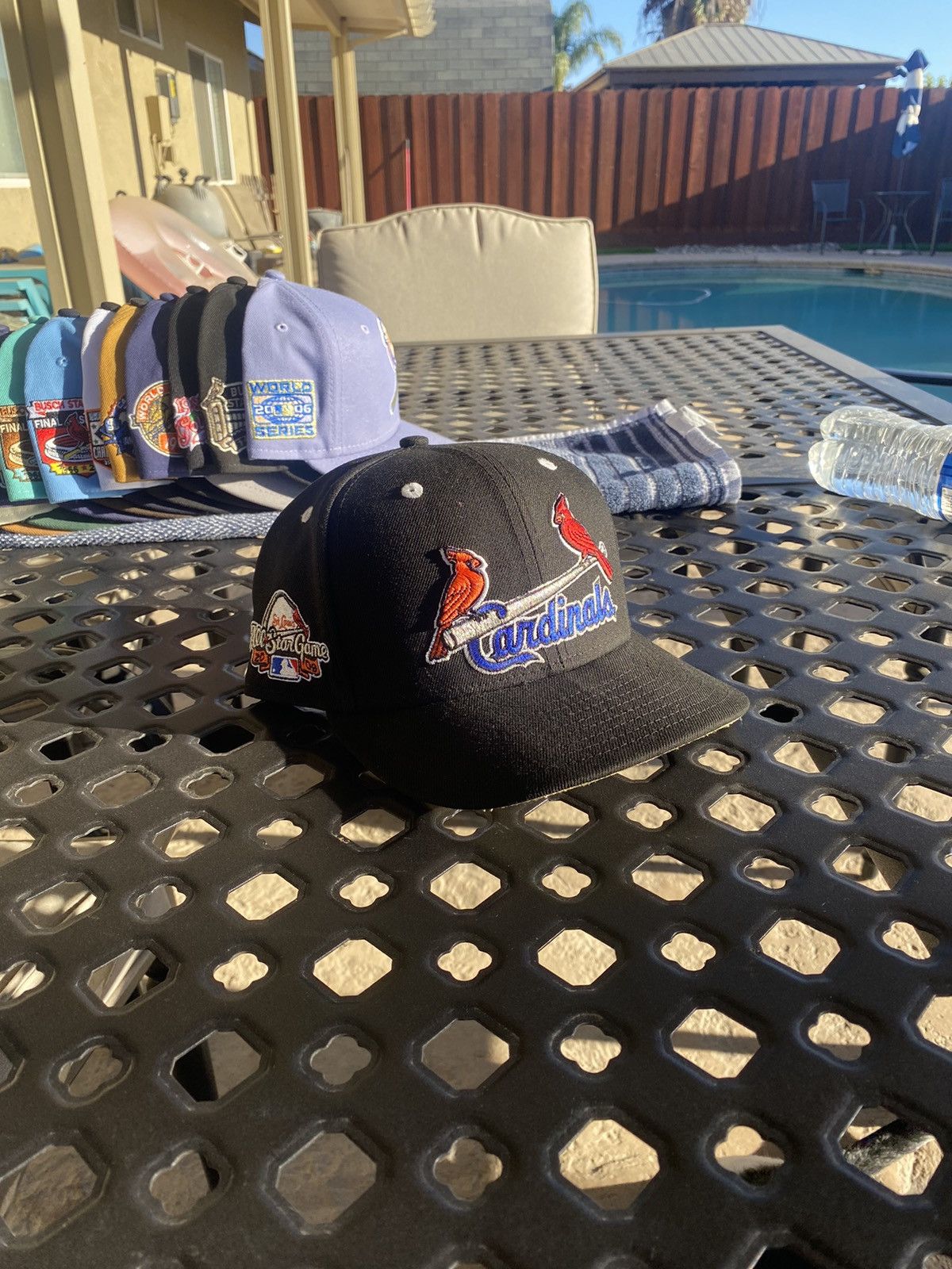 image of New Era Fitted Hat 7 1/4 in Black, Men's