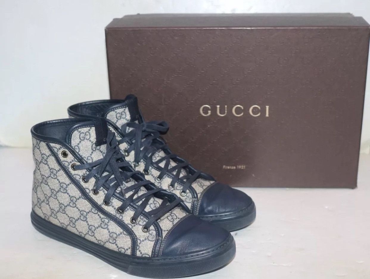 Gucci Gucci GG High-Top Canvas/Leather Shoes Size US 9.5 / EU 42-43 - 11 Thumbnail