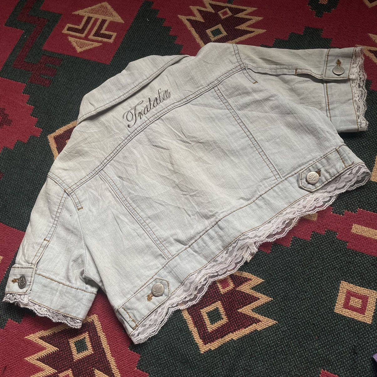 20471120 × If Six Was Nine Y2K Lace Hem Cropped Jean Shirt Size S / US 4 / IT 40 - 5 Thumbnail