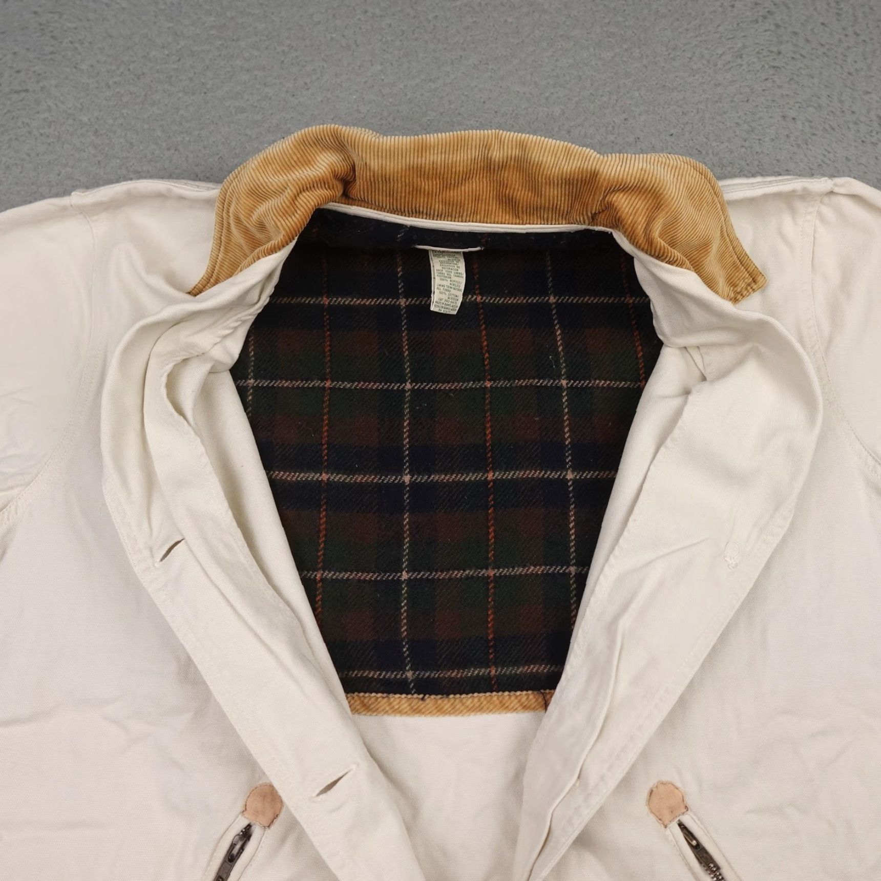 Vintage VINTAGE St Johns Bay Jacket Mens XL Beige Canvas Corduroy Collar Plaid Lined Size US XL / EU 56 / 4 - 4 Thumbnail