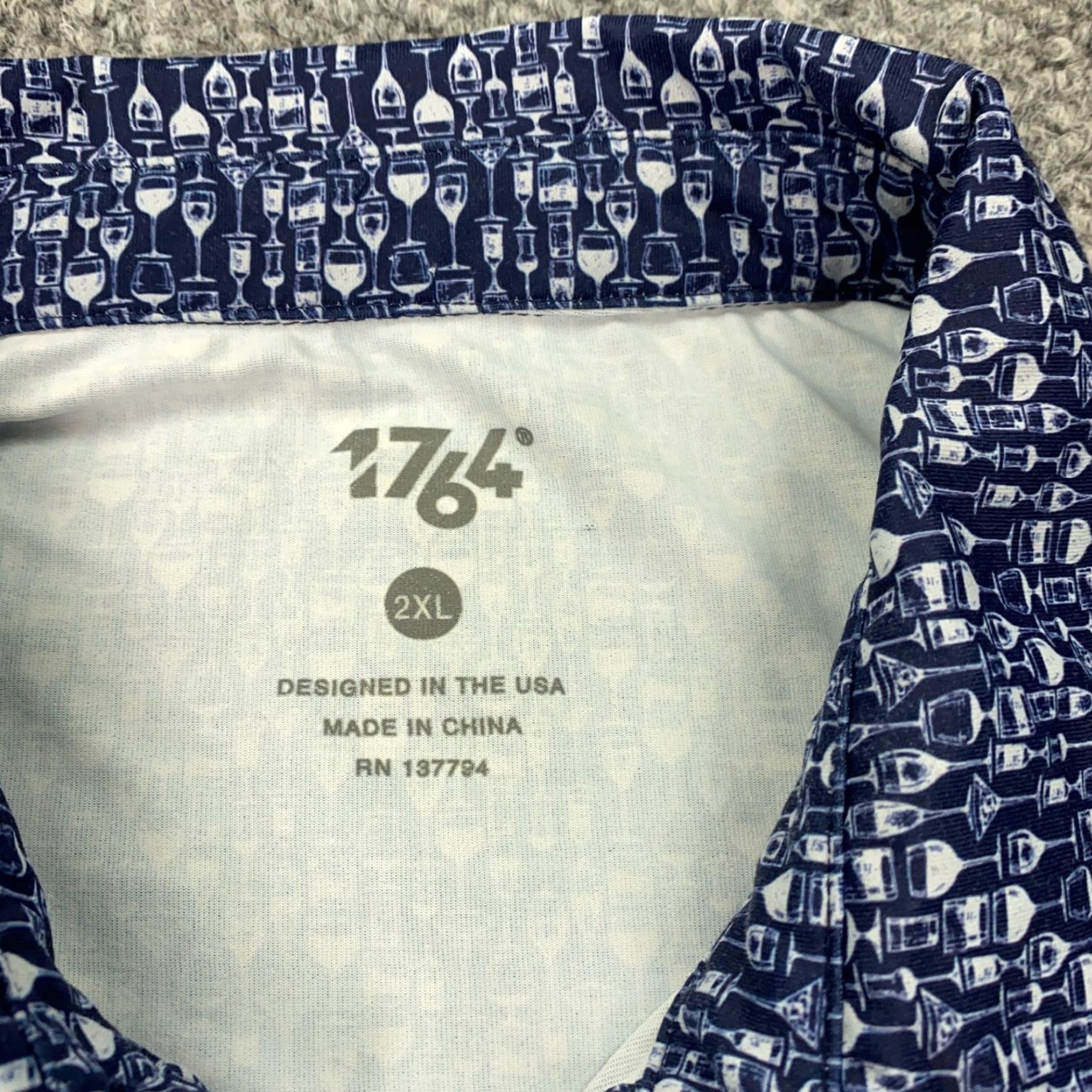 Vintage VINTAGE 1764 Shirt Mens 2XL Blue Polo Golf Cocktails Party Happy Hour Stretch Shirt Size US XXL / EU 58 / 5 - 4 Thumbnail