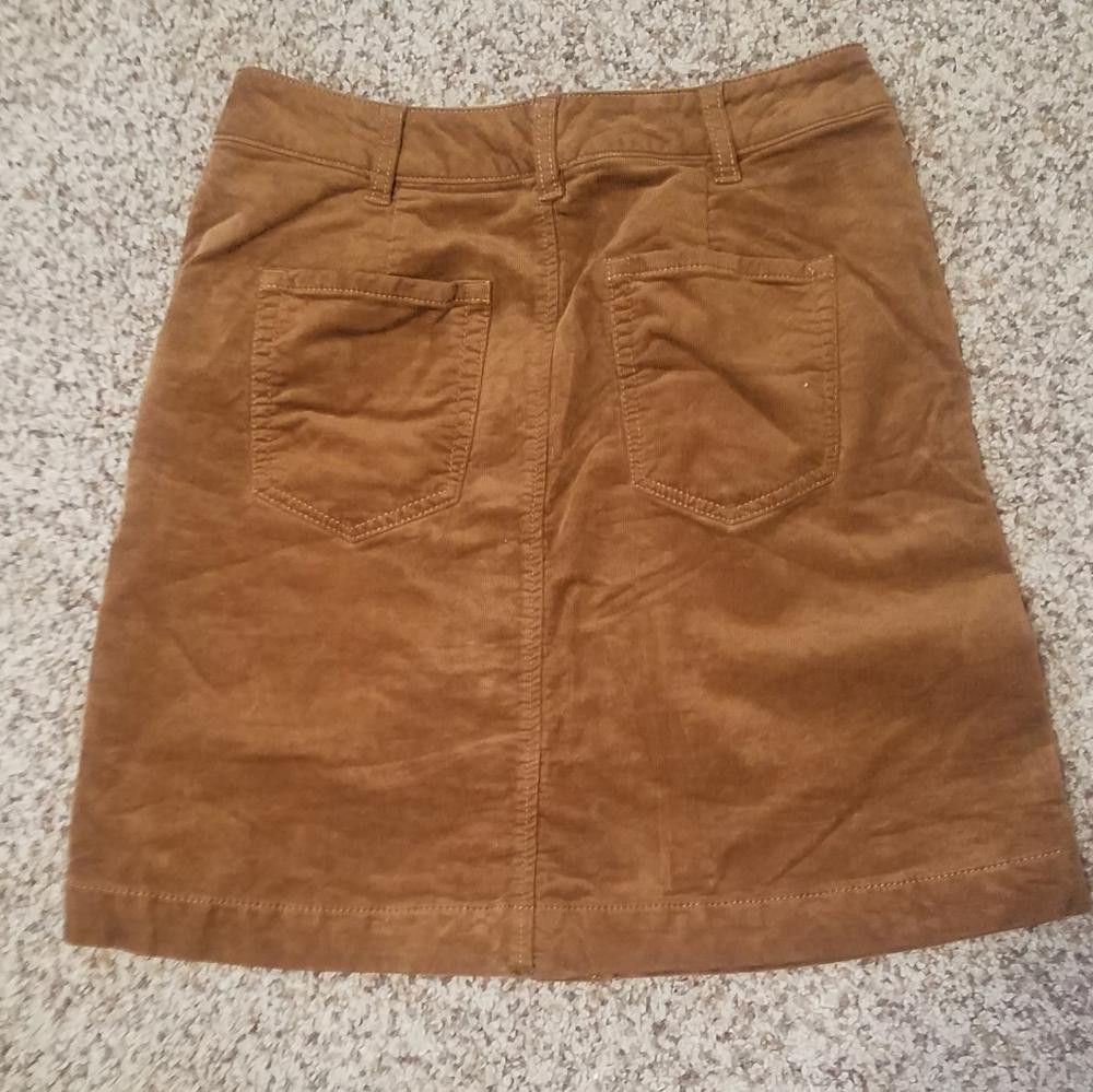 Designer Cabi Brown Button-Front Corduroy Skirt Size 4 Size 27" / US 4 / IT 40 - 2 Thumbnail