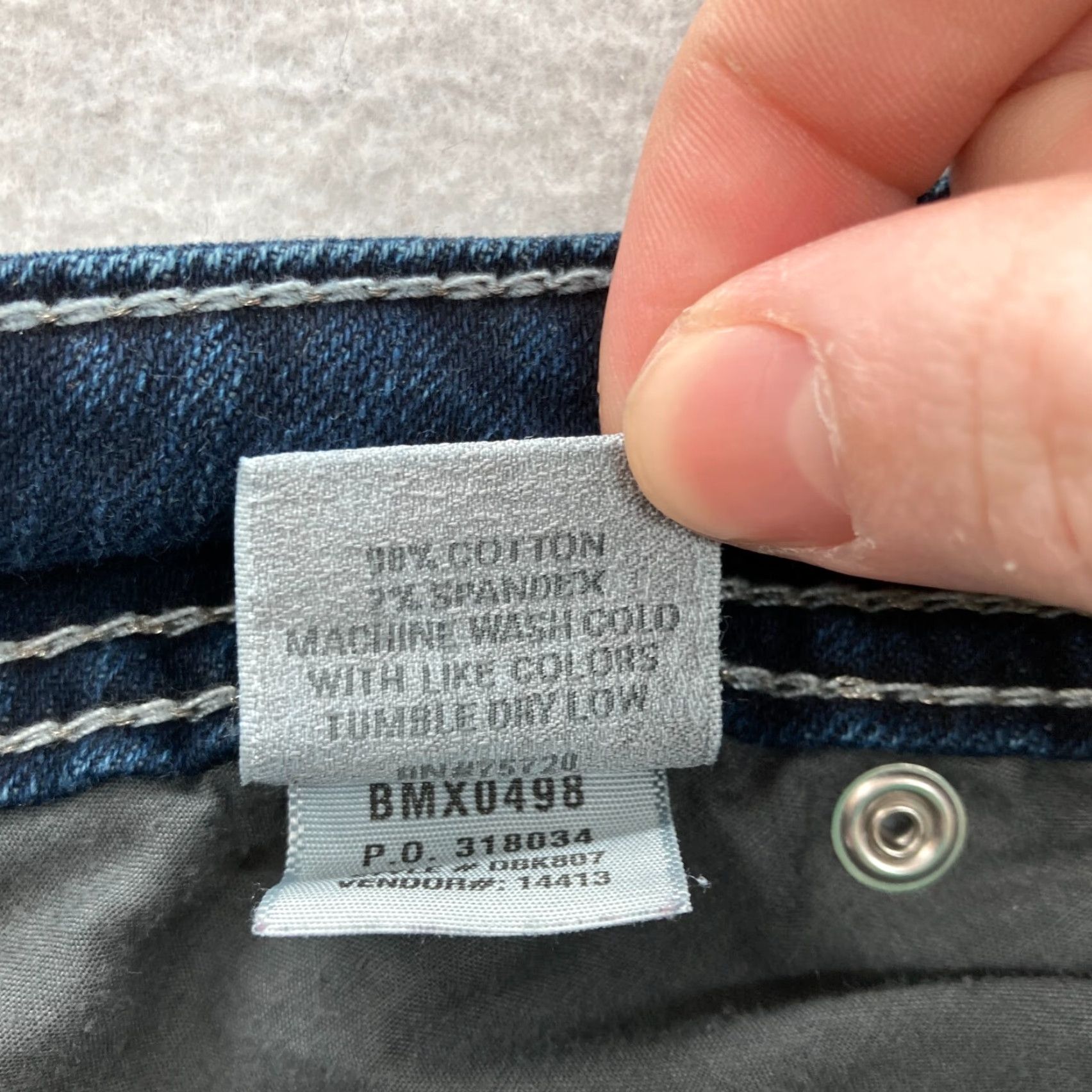 Vintage Daytrip Virgo Bootcut Jeans Women's 25 Dark Blue Stretch Denim Western READ FLAW Size 42" / US 20 - 7 Thumbnail